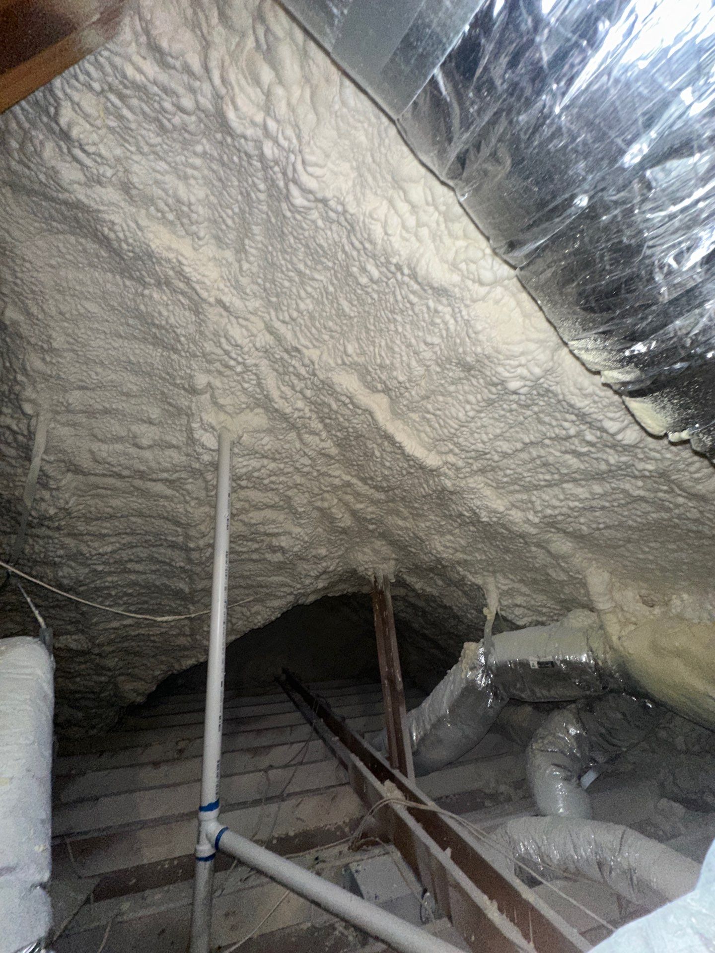 Spray foam insulation removal & re spray by Apex Insulation Solutions