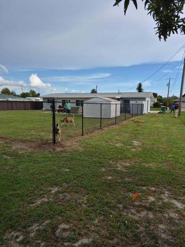 Black Chain Link Fence Installation for Residential Backyard in Port Charlotte by True Fence LLC