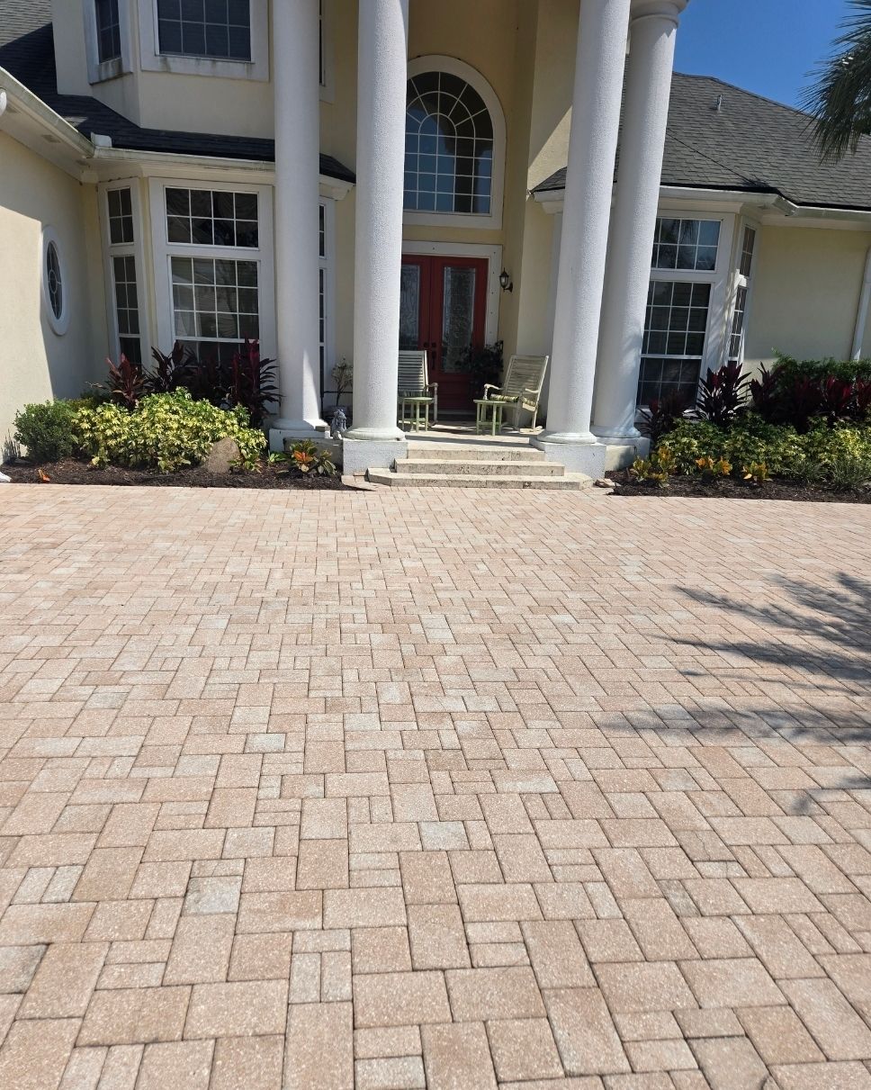 Paver Driveway using PolySand and Concrete Sealant  by DuraSeal