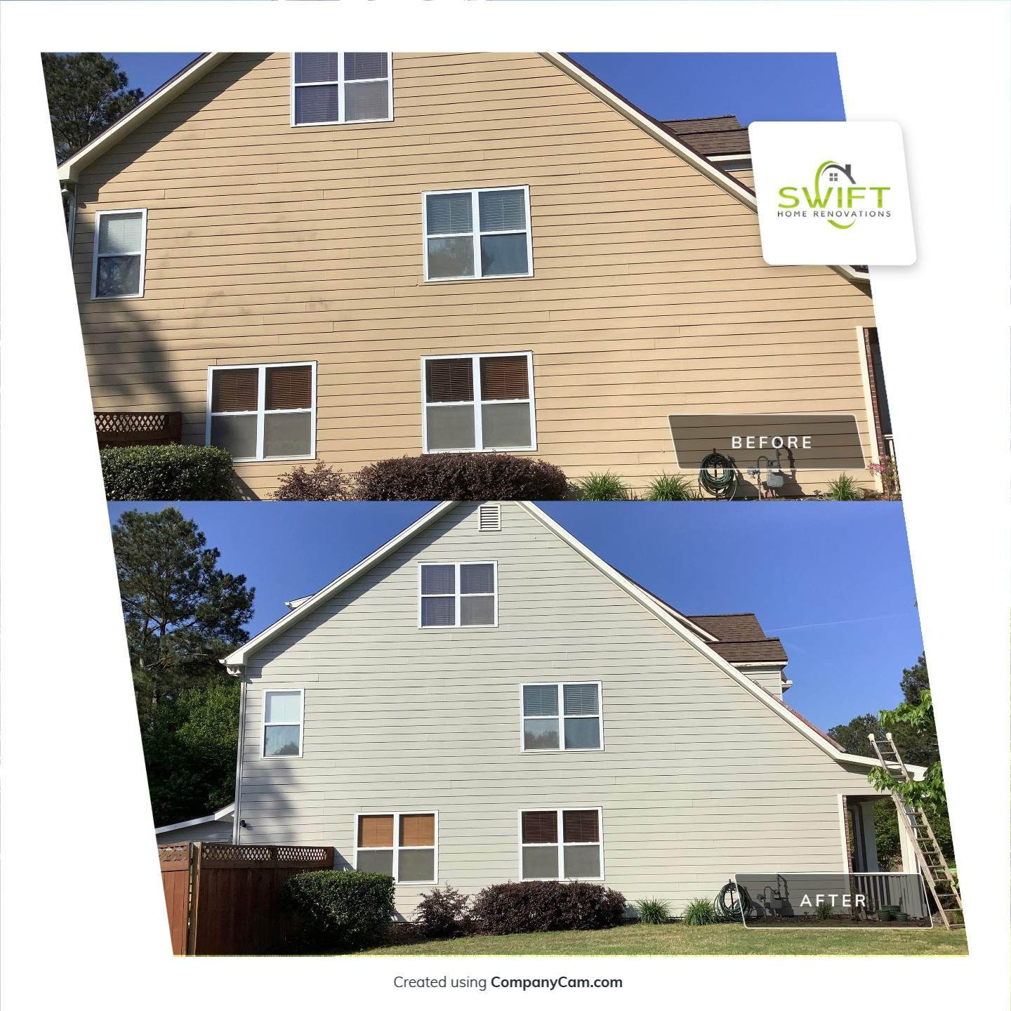 Exterior Home Refresh in Powder Springs with Gray Siding and White Trim by Swift Home Renovations