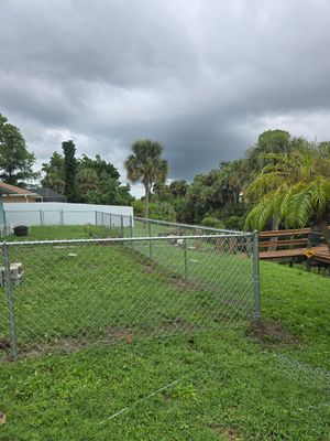 New Galvanized Chain Link Fence and Residential Gate in Port Charlotte