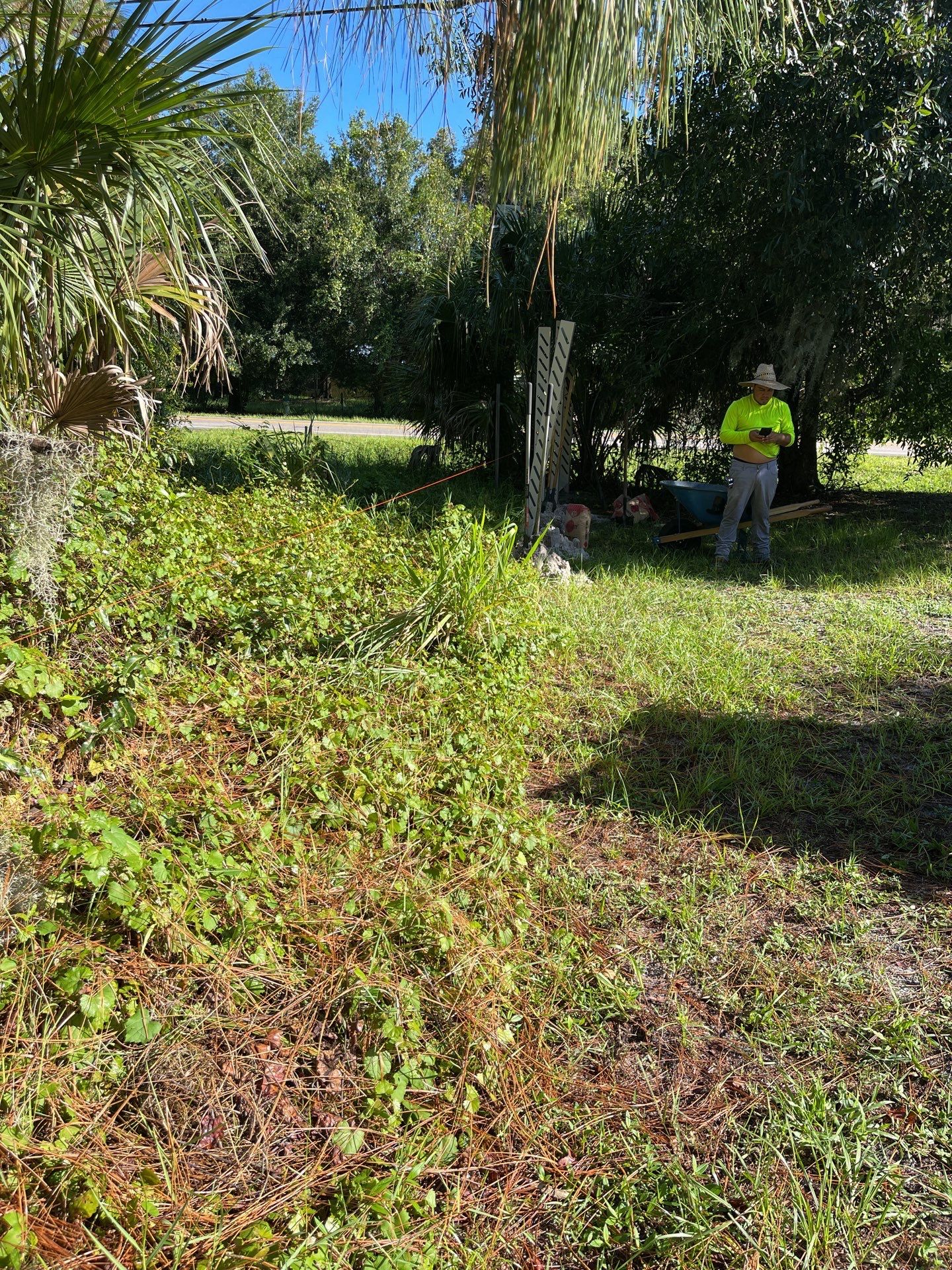 Sarasota, FL. Vinyl Fence Installation using Tan Vinyl Louvered Vinyl Fence by Asap fence and gates, LLC