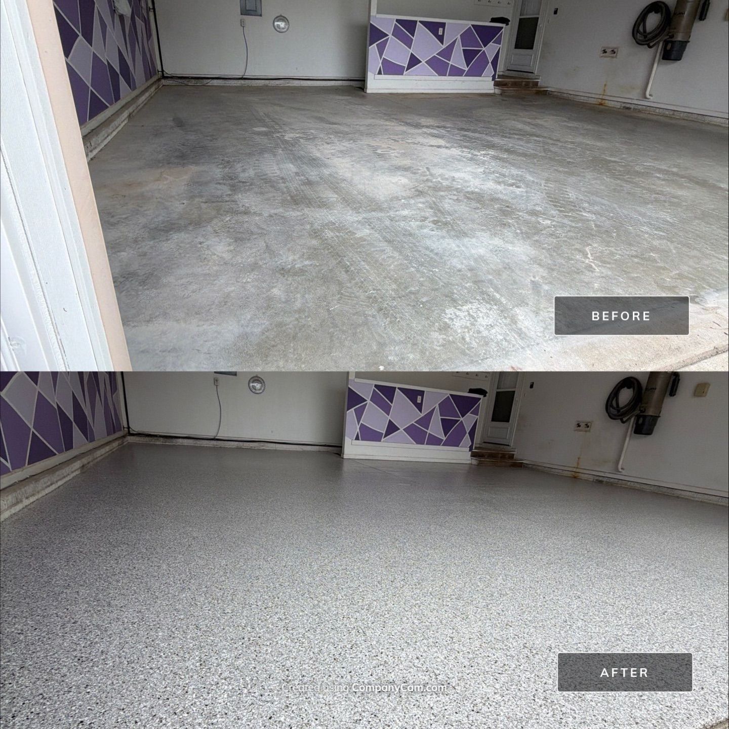Maxwell, IA Coyote Flake Garage by Revival Concrete Coatings