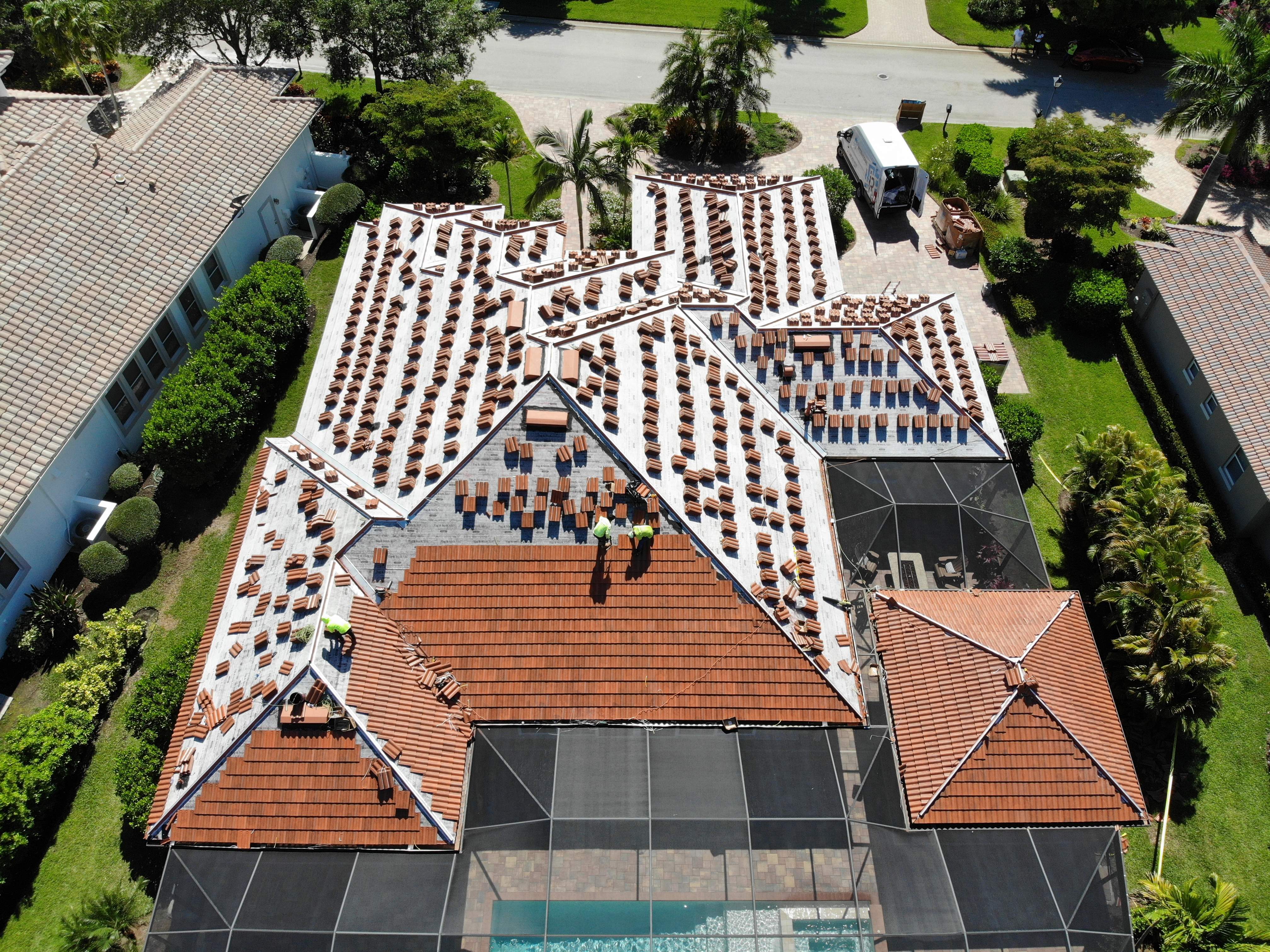 Residential Roofing Installation using Composite Spanish Tile by International Roofing