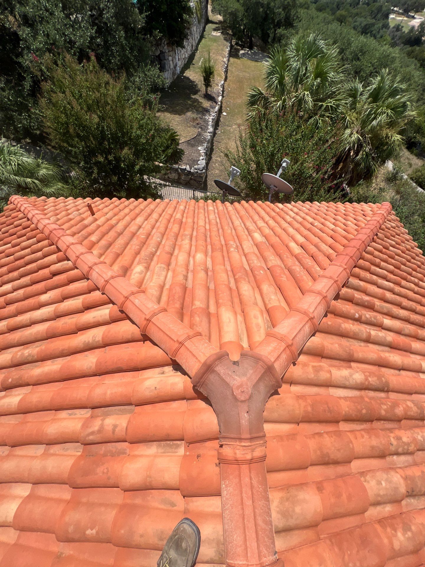Tile Roof Wash Project in San Antonio by Bright Choice