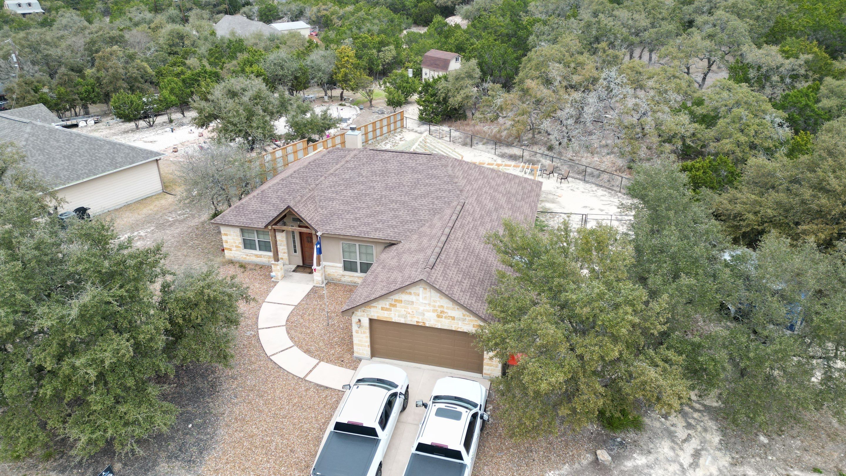 Reroof with Back Patio Addition using Owens Corning Duration Aged Copper by Lightning Exteriors