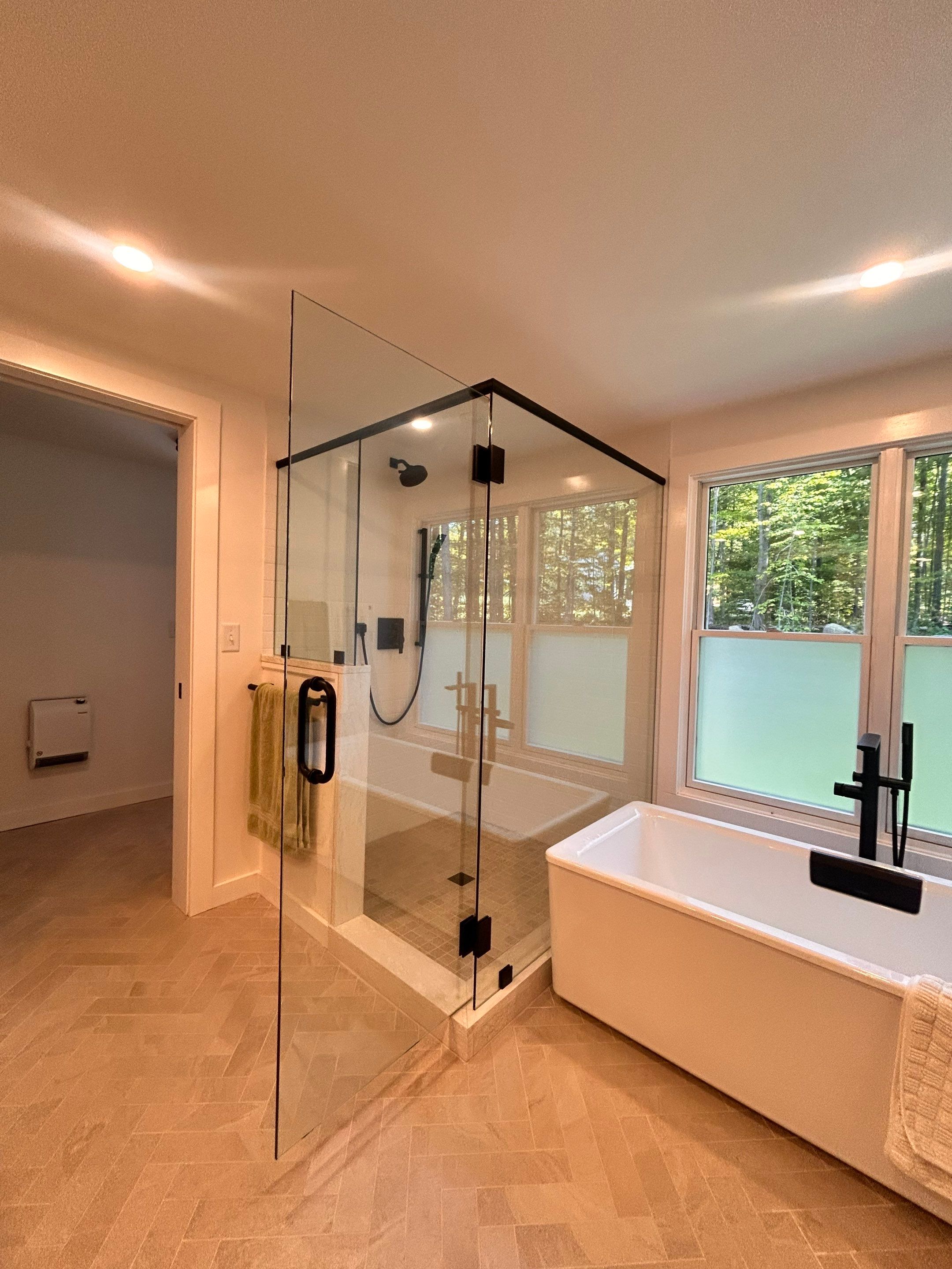 Bathroom Remodel using Tempered Shower Glass by Cheshire Glass Company