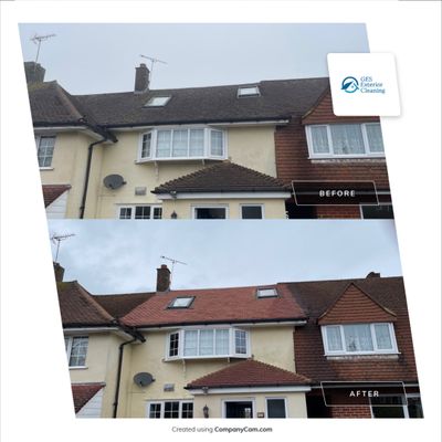 Roof Clean and Biocide Treatment using Honda 15lpm Low Pressure Washing Machine