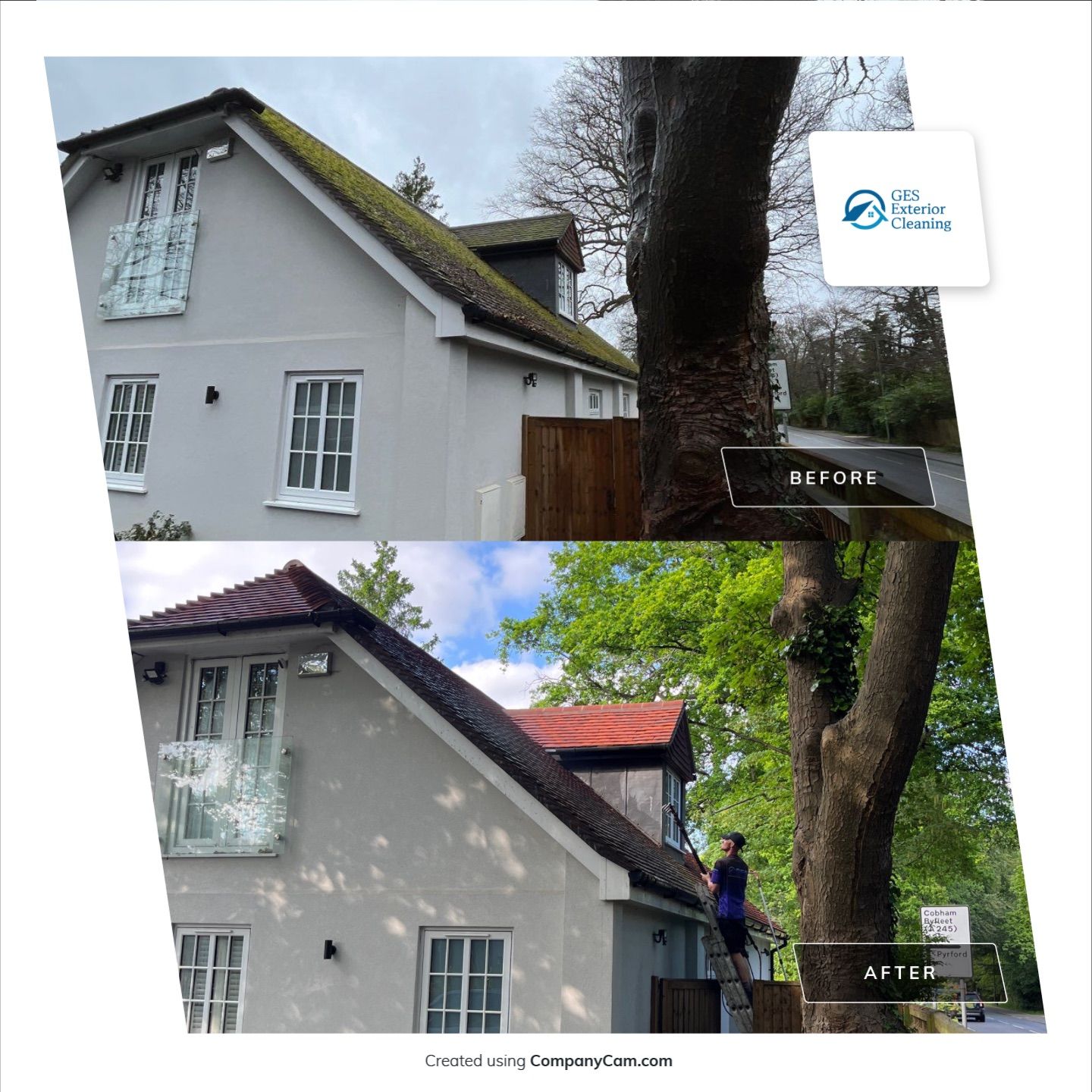 Roof Clean - Biocide Treatment using Honda 15lpm Low Pressure Washing Machine by Ges Exterior Cleaning ltd