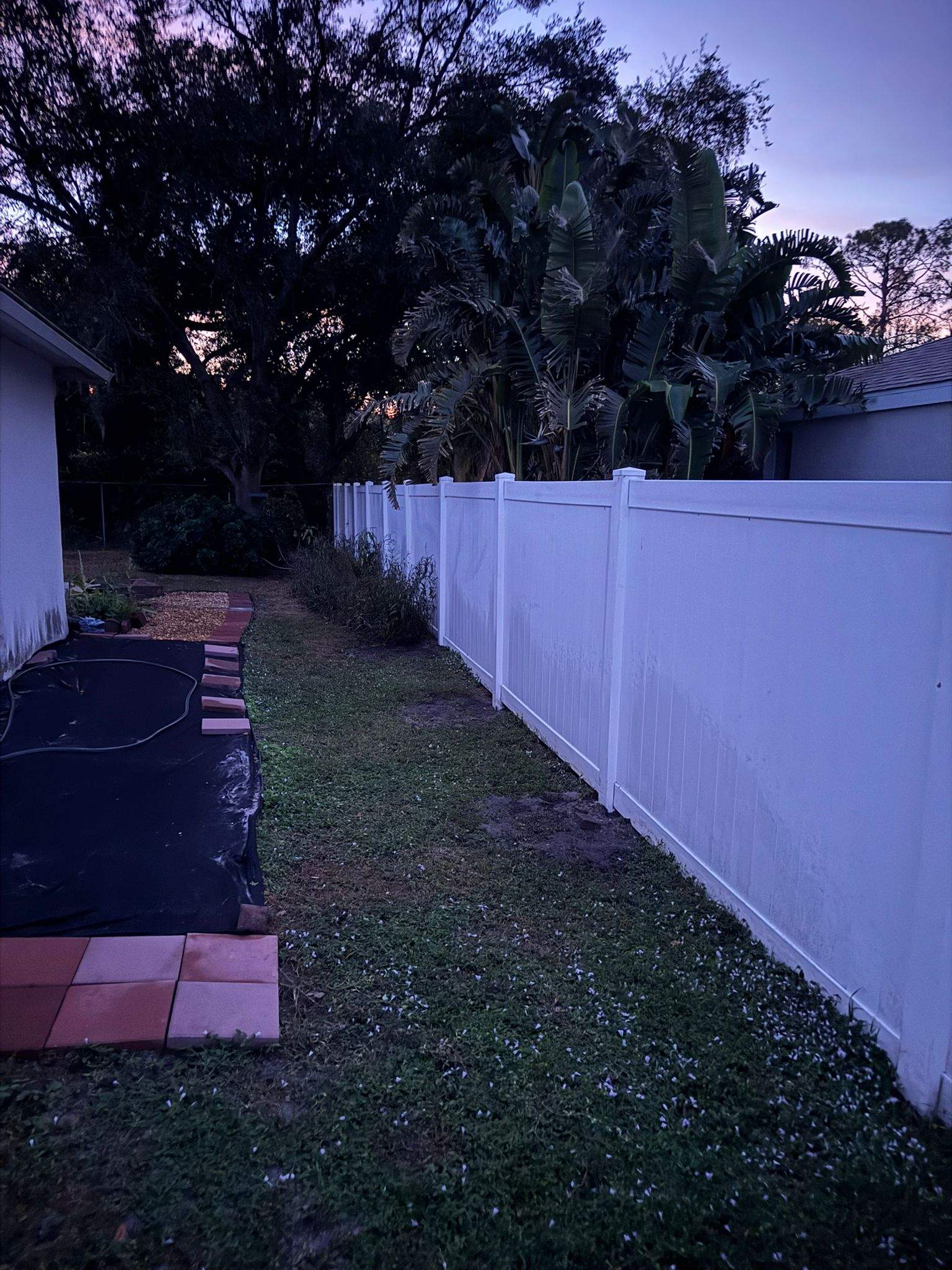 Residential White Vinyl Privacy Fence Repair in North Port by True Fence LLC