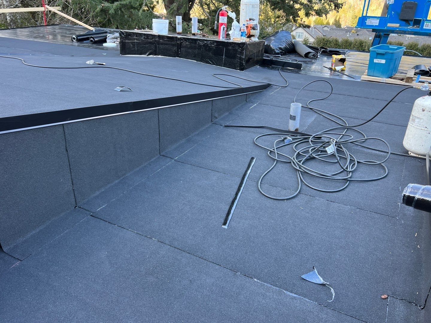 Commercial Roofing Installation using IKO 2ply sbs  by Top Notch Roofing Inc