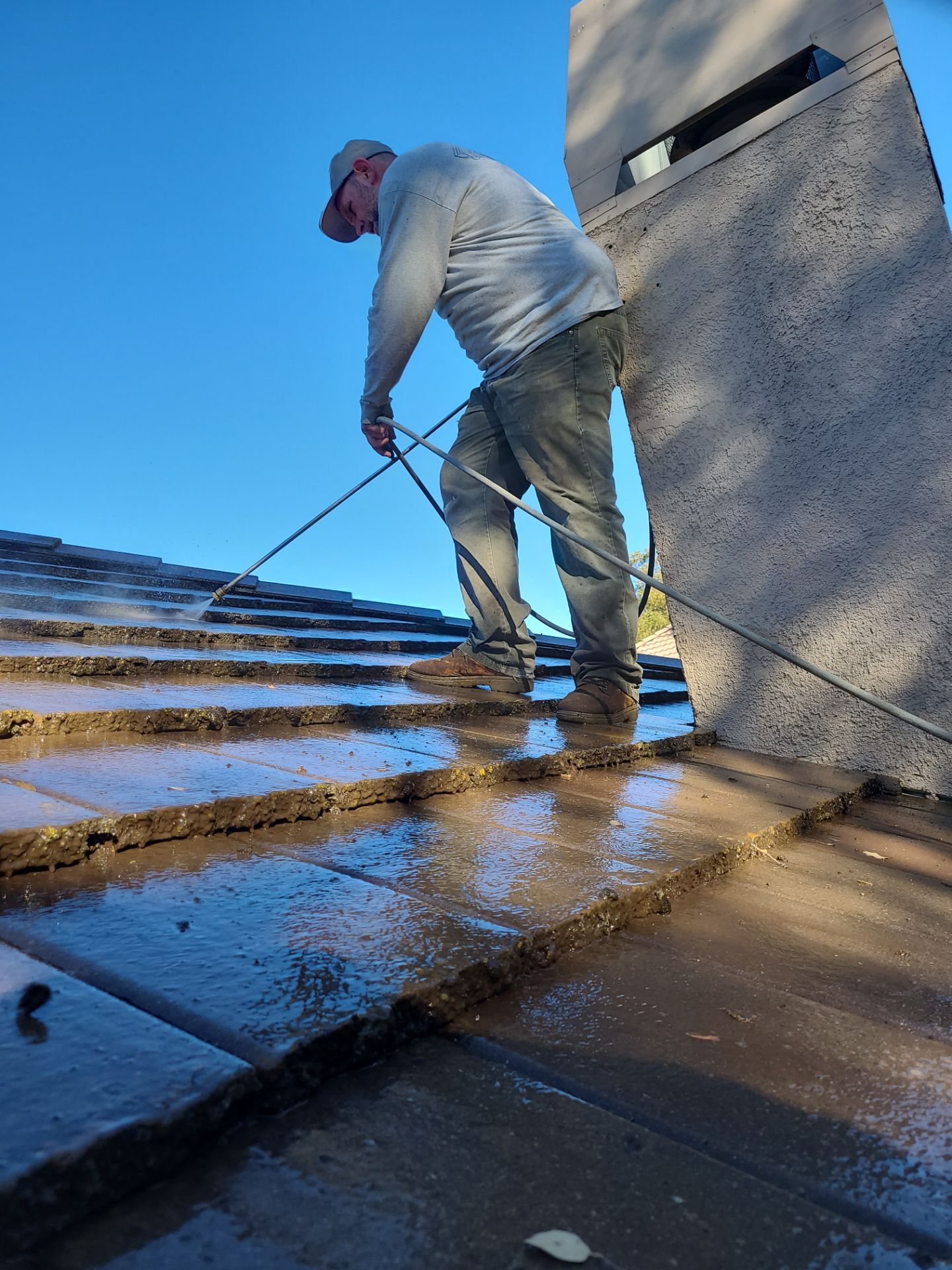 Roof Restore using Valley Armor and Tile Roof Cleaning by Byers Enterprises 