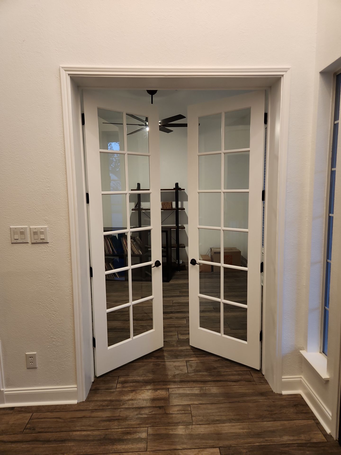 Interior Office French Door Installation and Drywall Repair in Austin by RejuveNate Renovations LLC