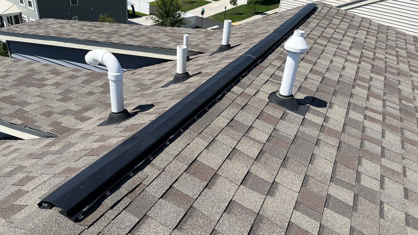 Residential Roofing Repair using Certainteed Capping and Shingle Vent II Ridge vent by Frederick Roof Repair