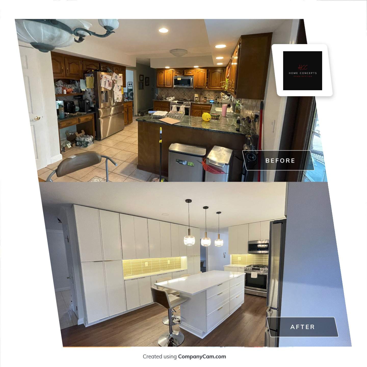 Kitchen Remodel using Cabinets by Home Concepts Construction