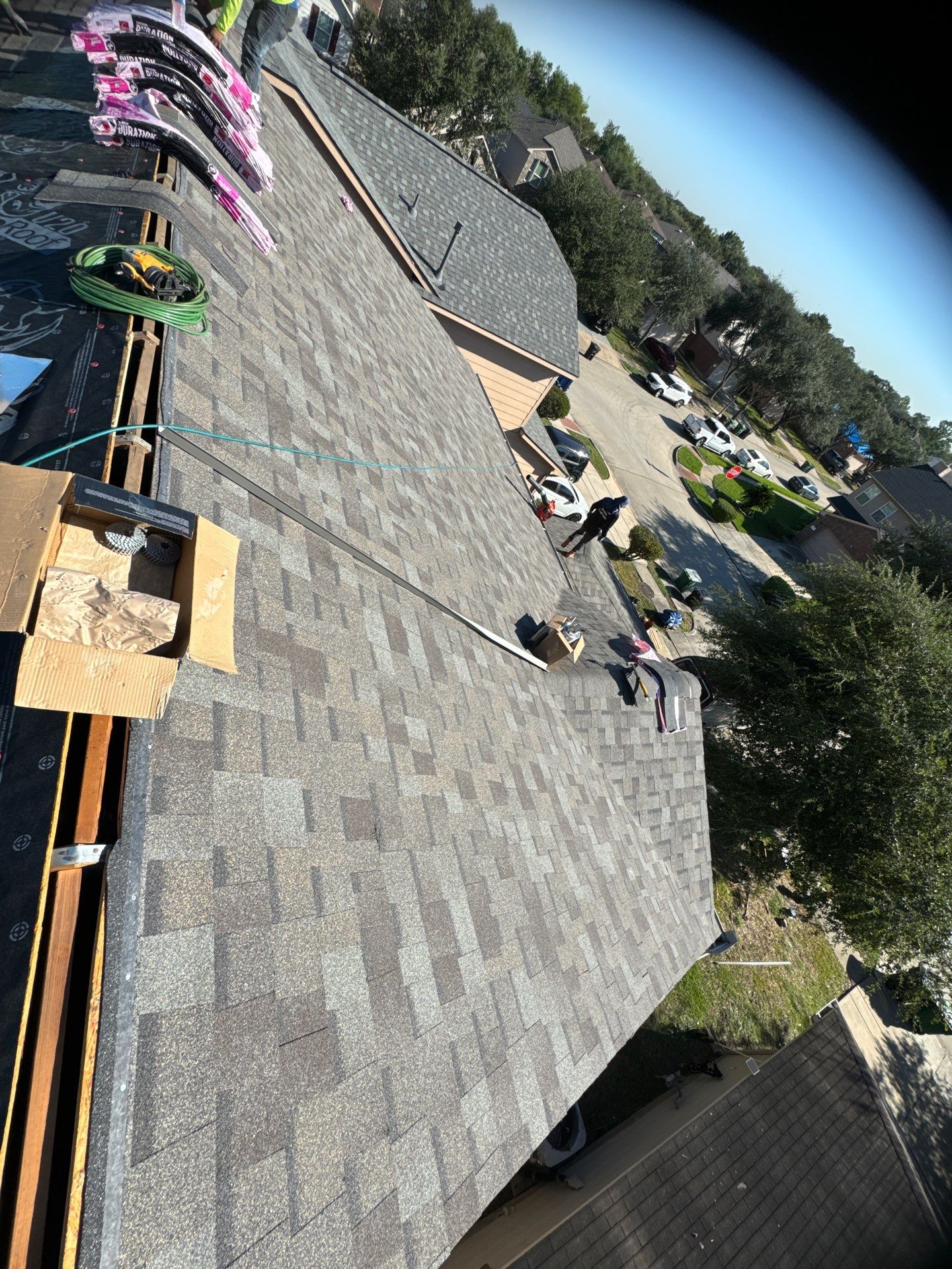 Residential Roofing Installation using Owen's Corning Duration (Lifetime) Shingles by Roof Repair Company