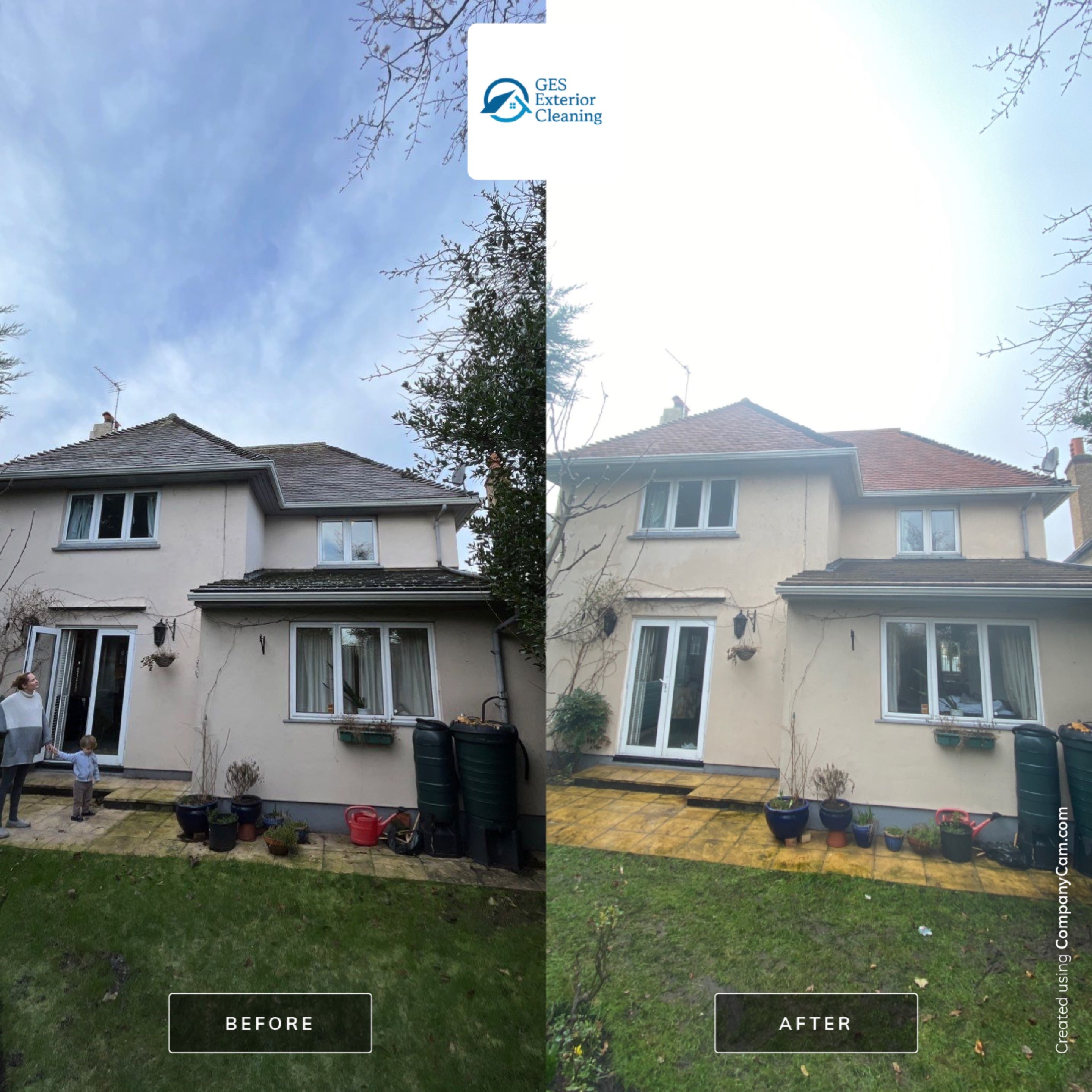 Roof Cleaning and Biocide Treatment using Honda 15lpm Low Pressure Washing Machine by Ges Exterior Cleaning ltd