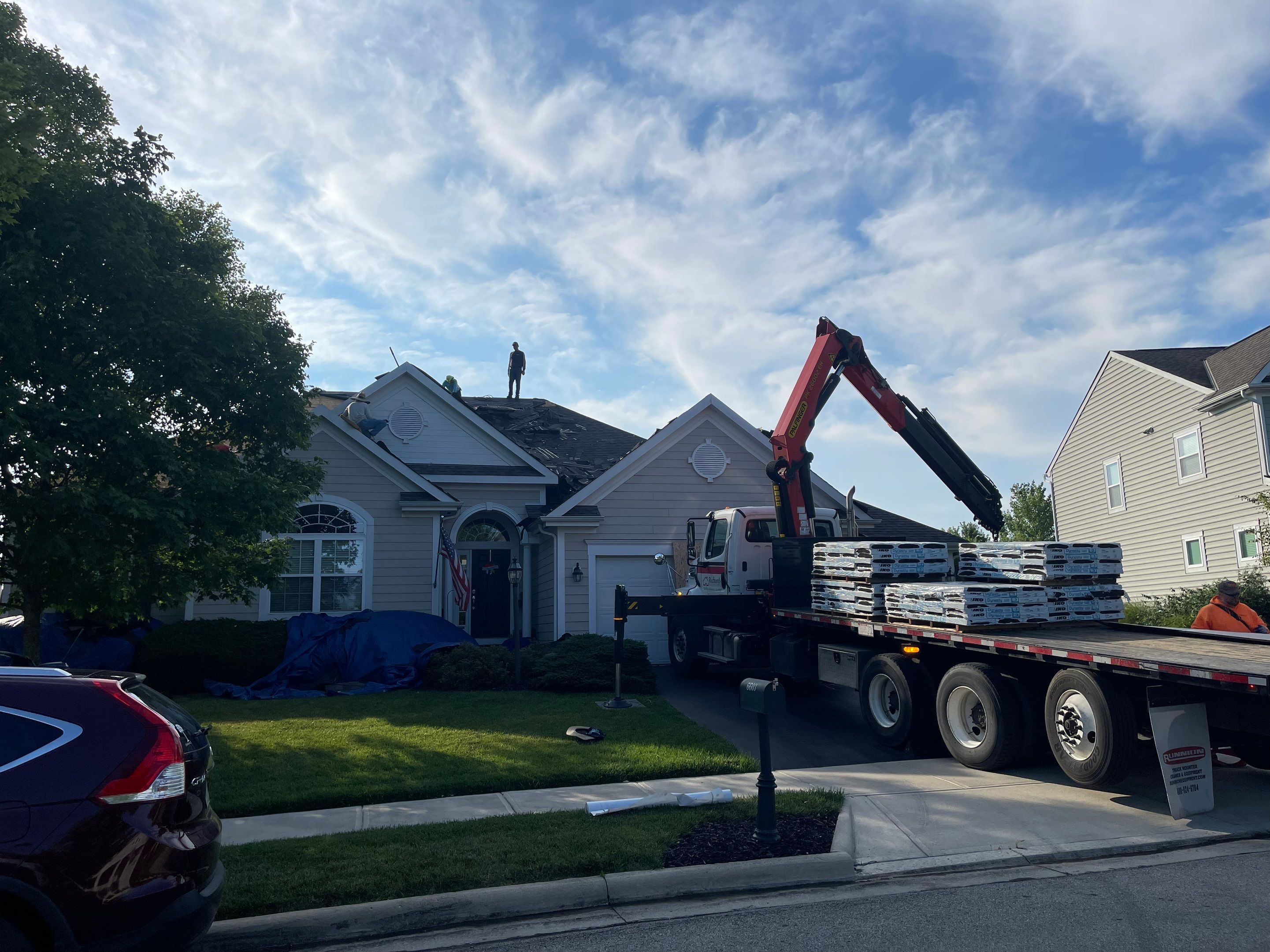 Residential Roofing Installation using IKO dimensional shingles by SOS Home Ohio 