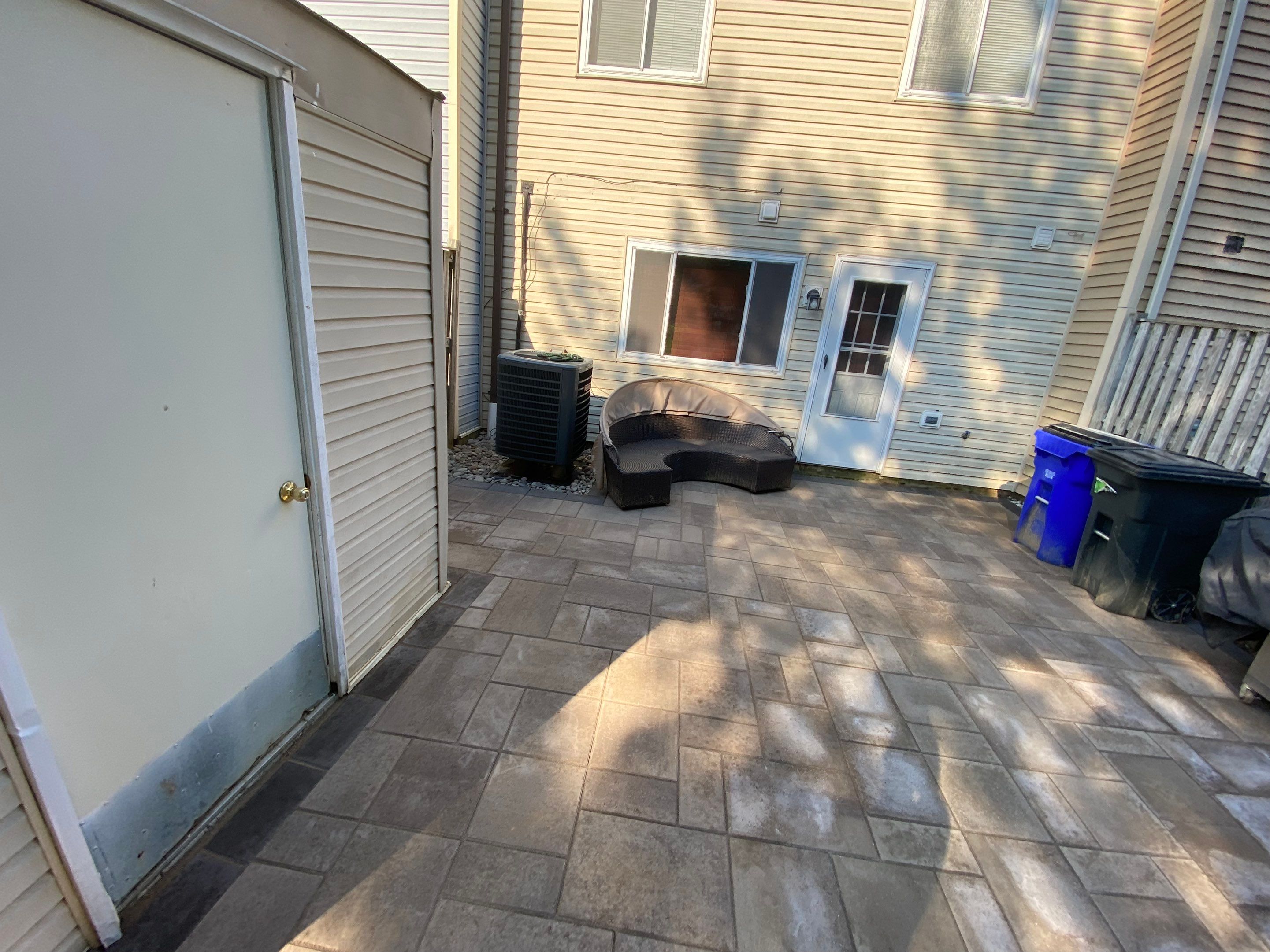 Backyard Transformation using Techo-Bloc Pavers by The Smet Companies, LLC