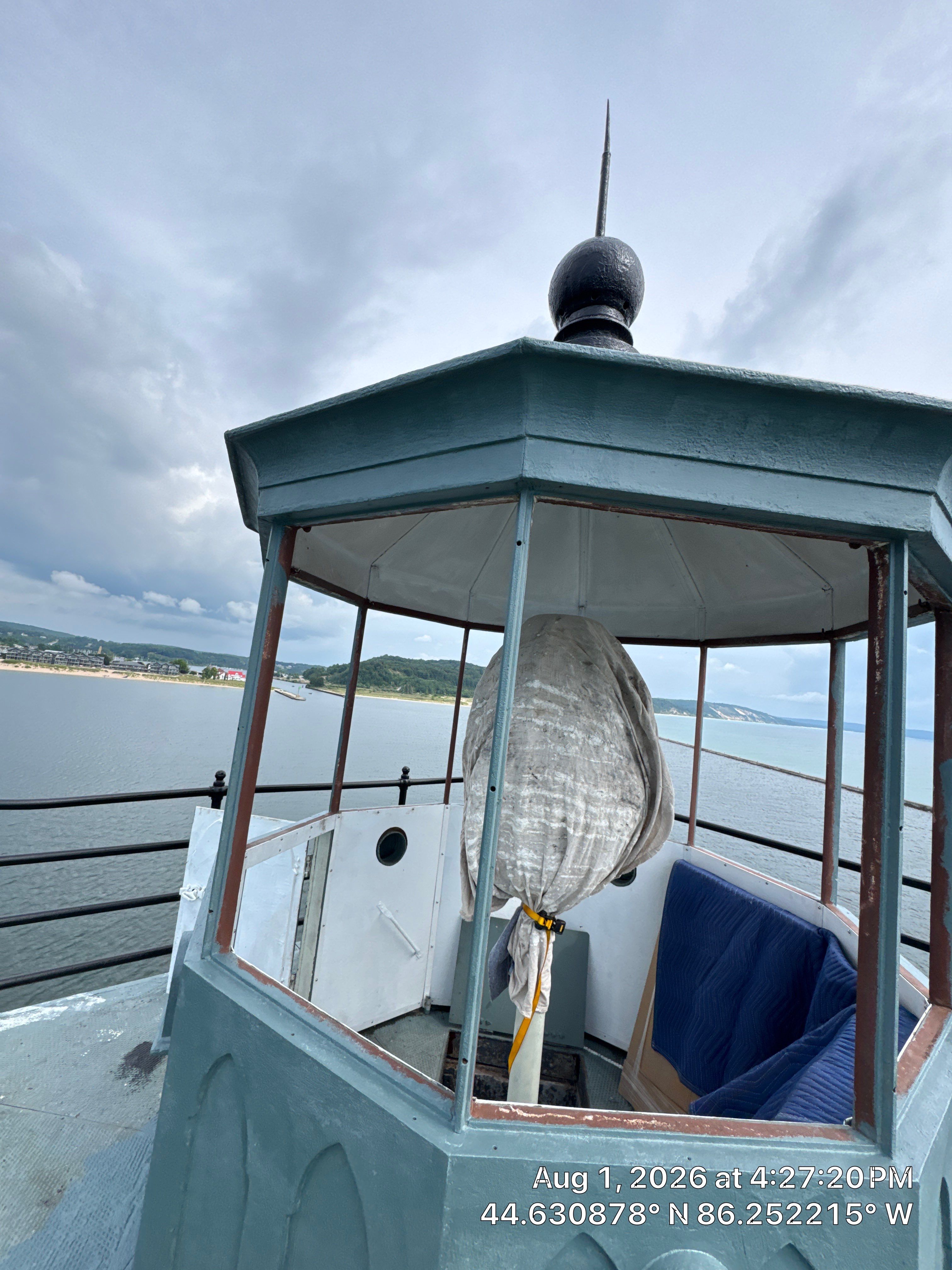 Historical Restoration and Coating of Frankfort North Breakwater Lighthouse by Finkle Preservation & Construction 