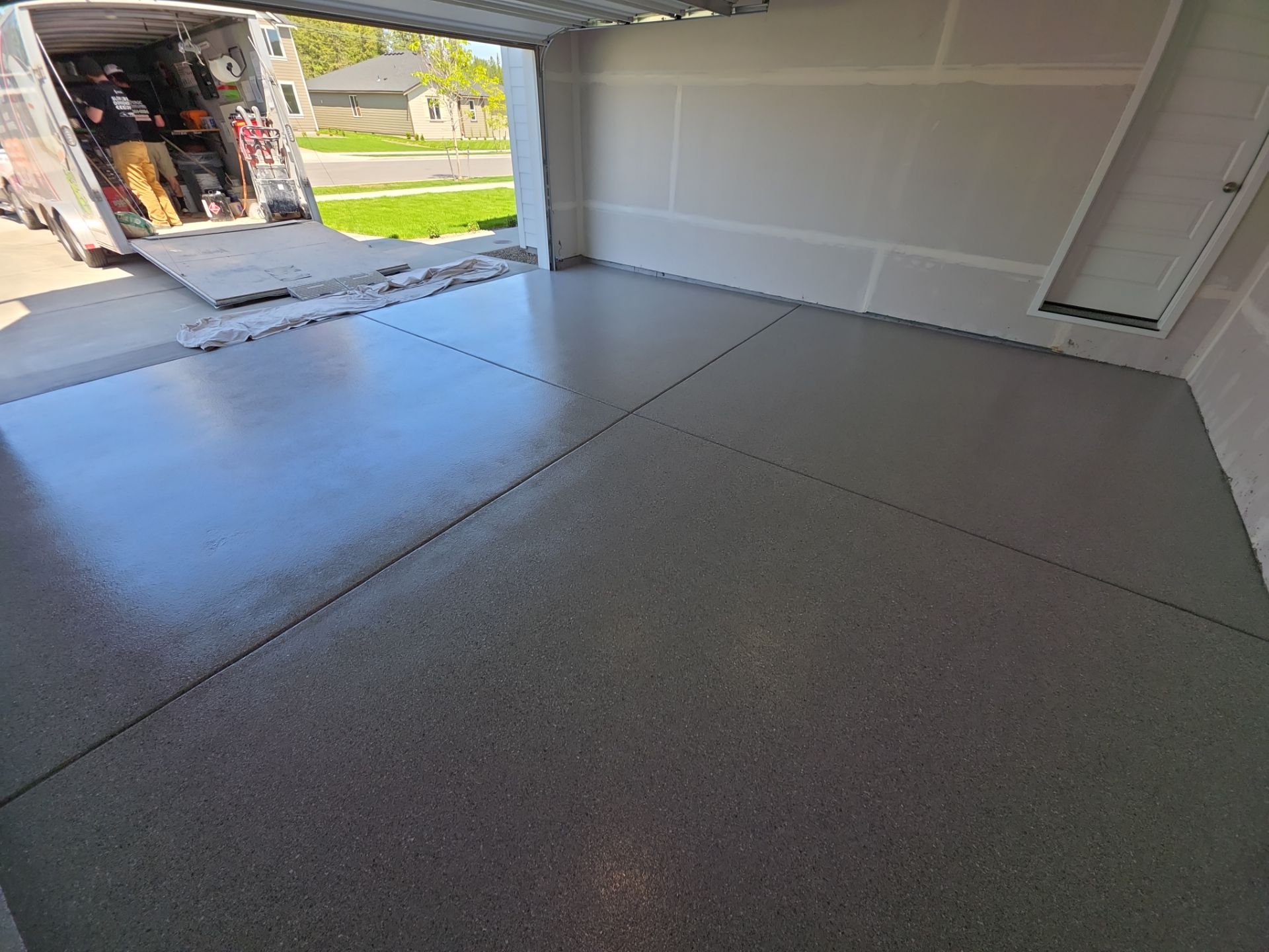 Garage Transformation using Battleship Hybrid by Croc Coatings, LLC