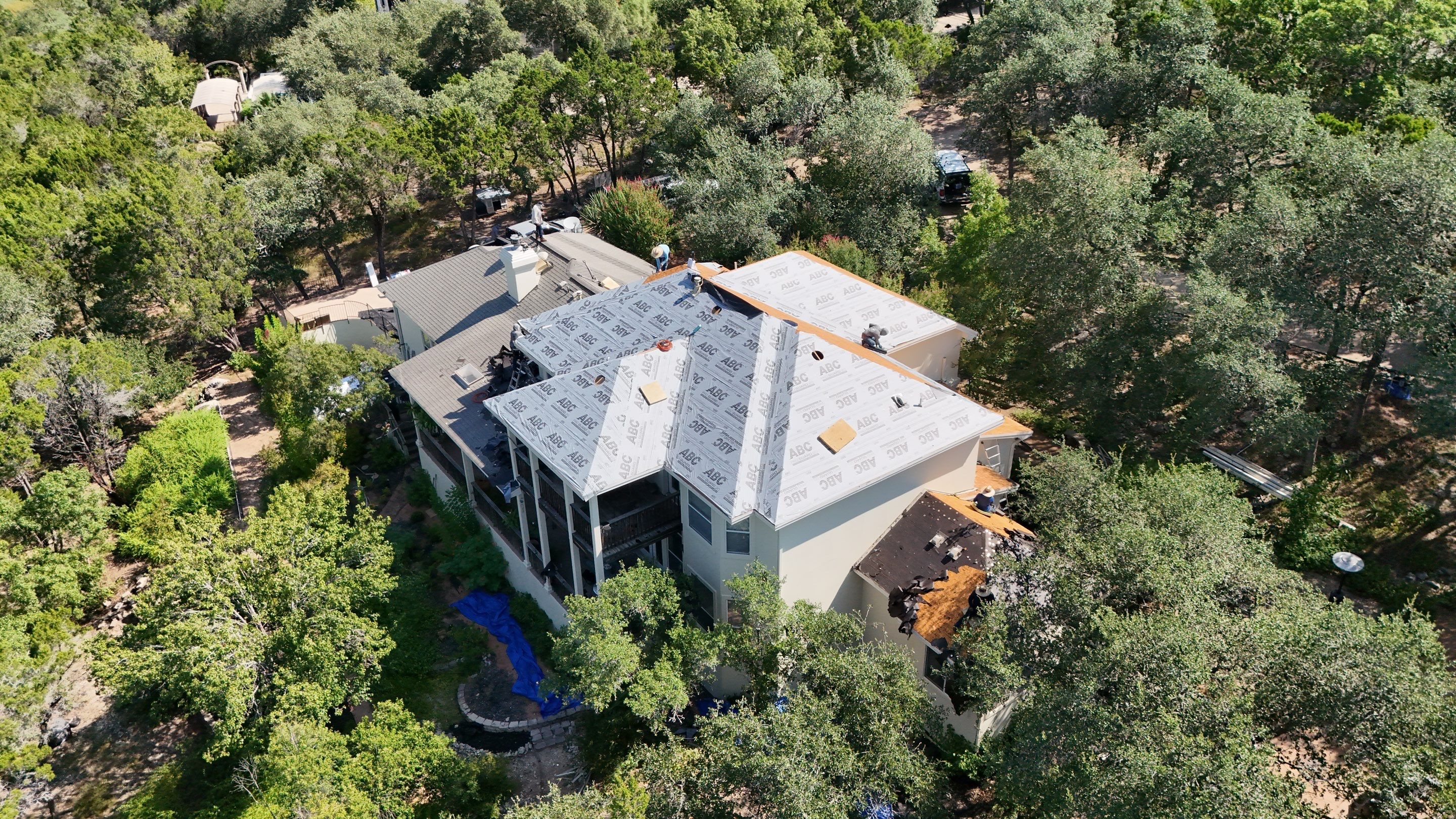 Residential Roof Replacement using GAF - HDZ - Slate by Action Exteriors Austin