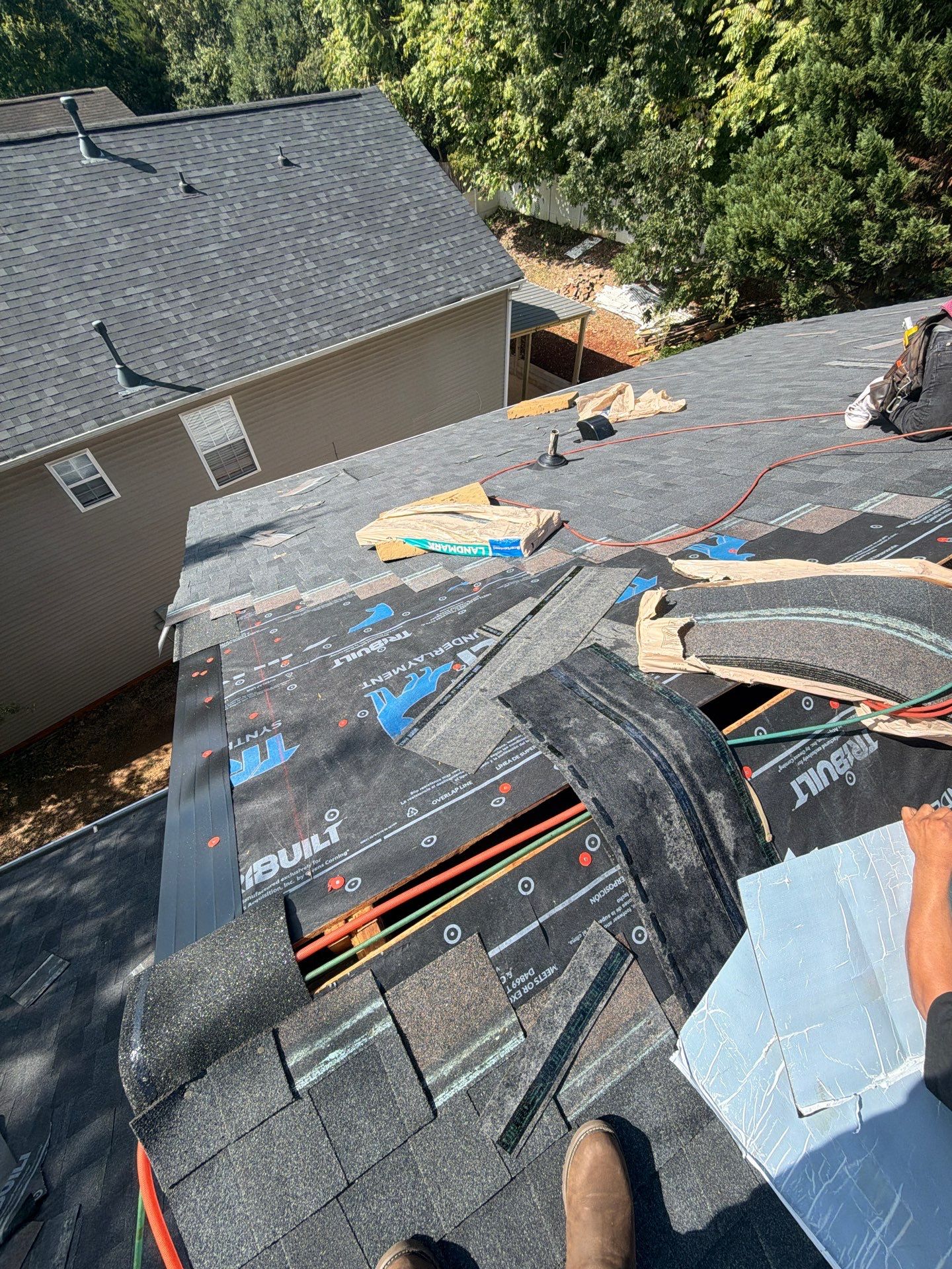 Roof and gutter replacement by hail and wind damage by Just Brilliant Restoration JBR
