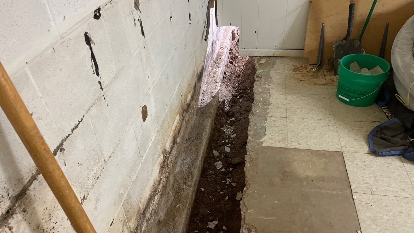 Interior Drain Tile Installation in Columbia Heights, MN by Waterproofing Northeast