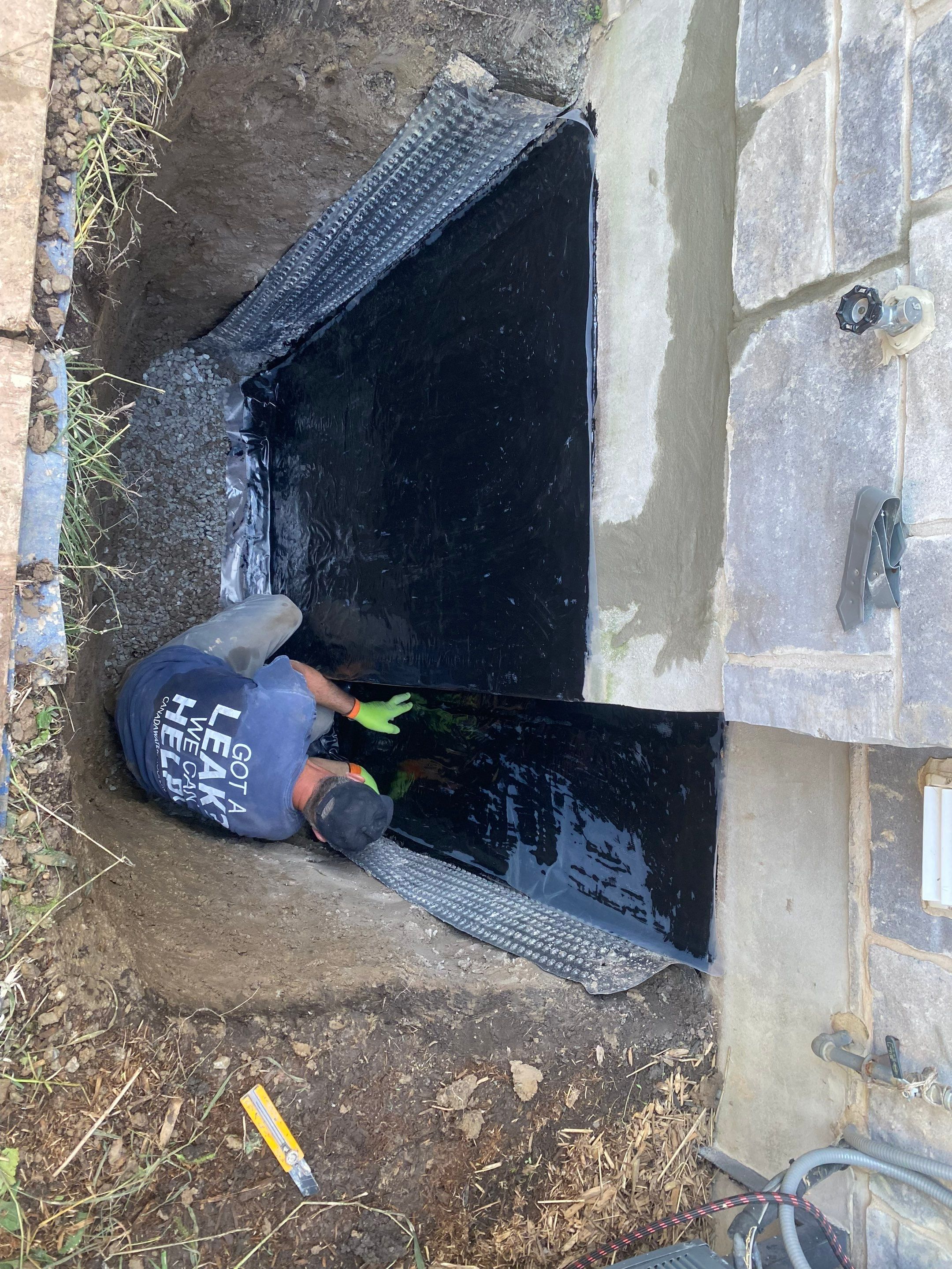 Exterior Foundation Waterproofing and Membrane Installation in Niagara-on-the-Lake by Canada Waterproofers Inc