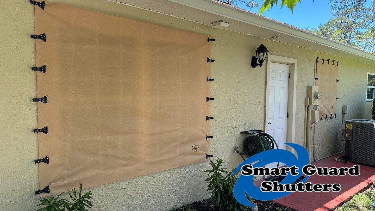 Hurricane Fabric in Tan by Smart Guard Shutters