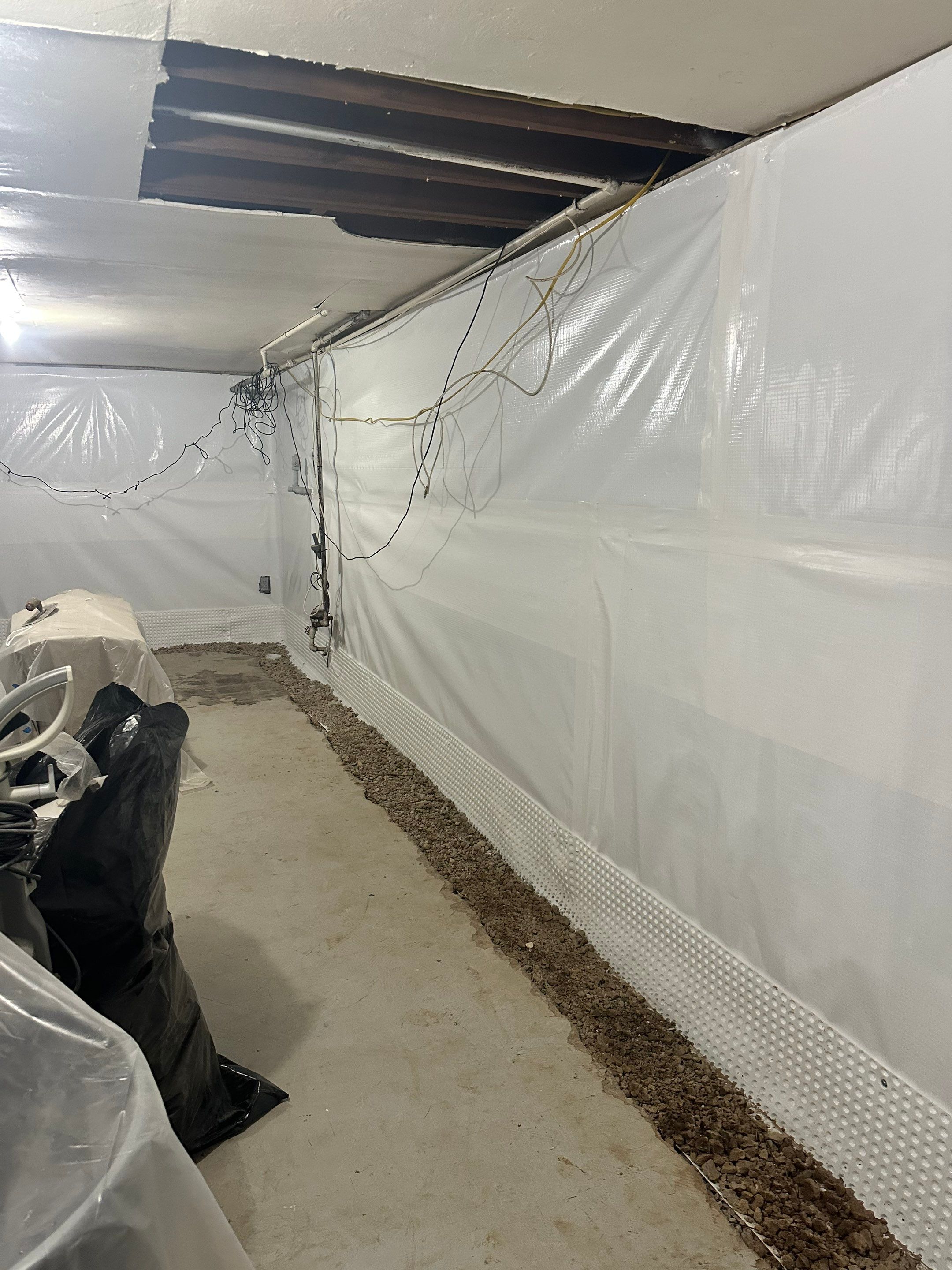 Basement Waterprooring With Vapor Barrier by ACE Waterproofing & Basement Solutions
