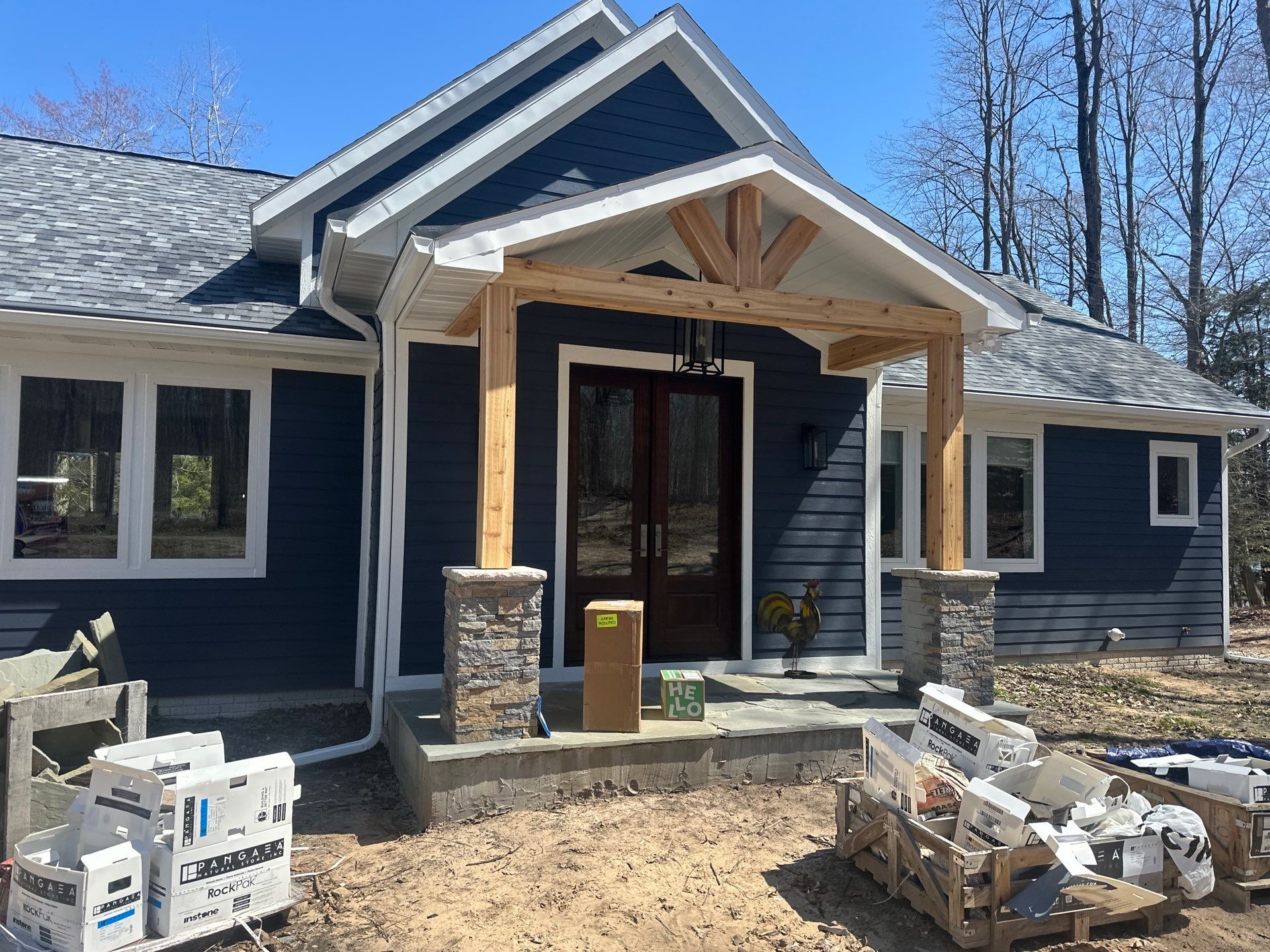 Gutter Helmet and Underdecking Installation for Alden Lakefront Home by Rainbow Seamless Systems