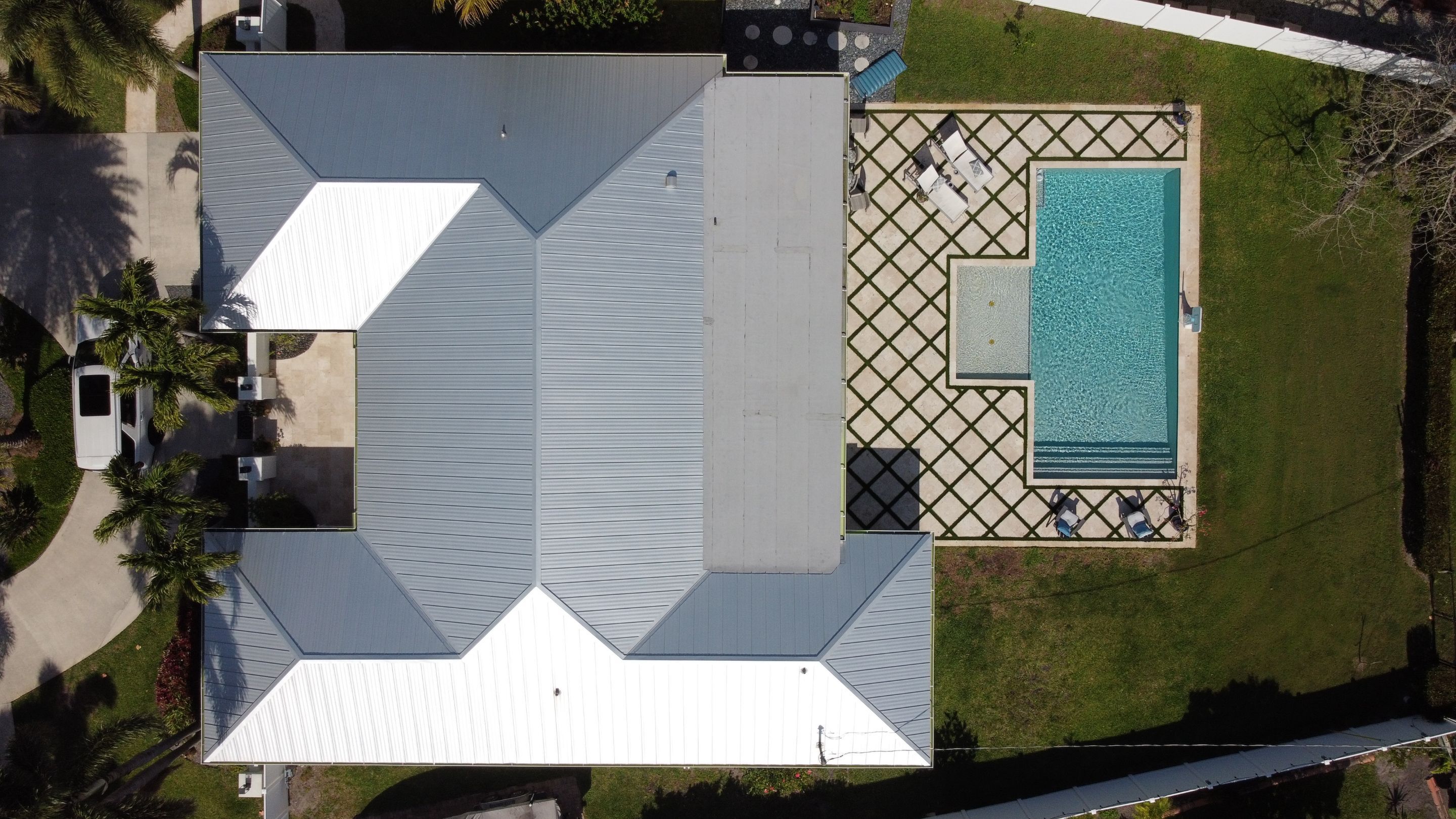 Residential Roofing Installation using 1" Nail strip metal roof by BLUES BROTHERS ROOFING
