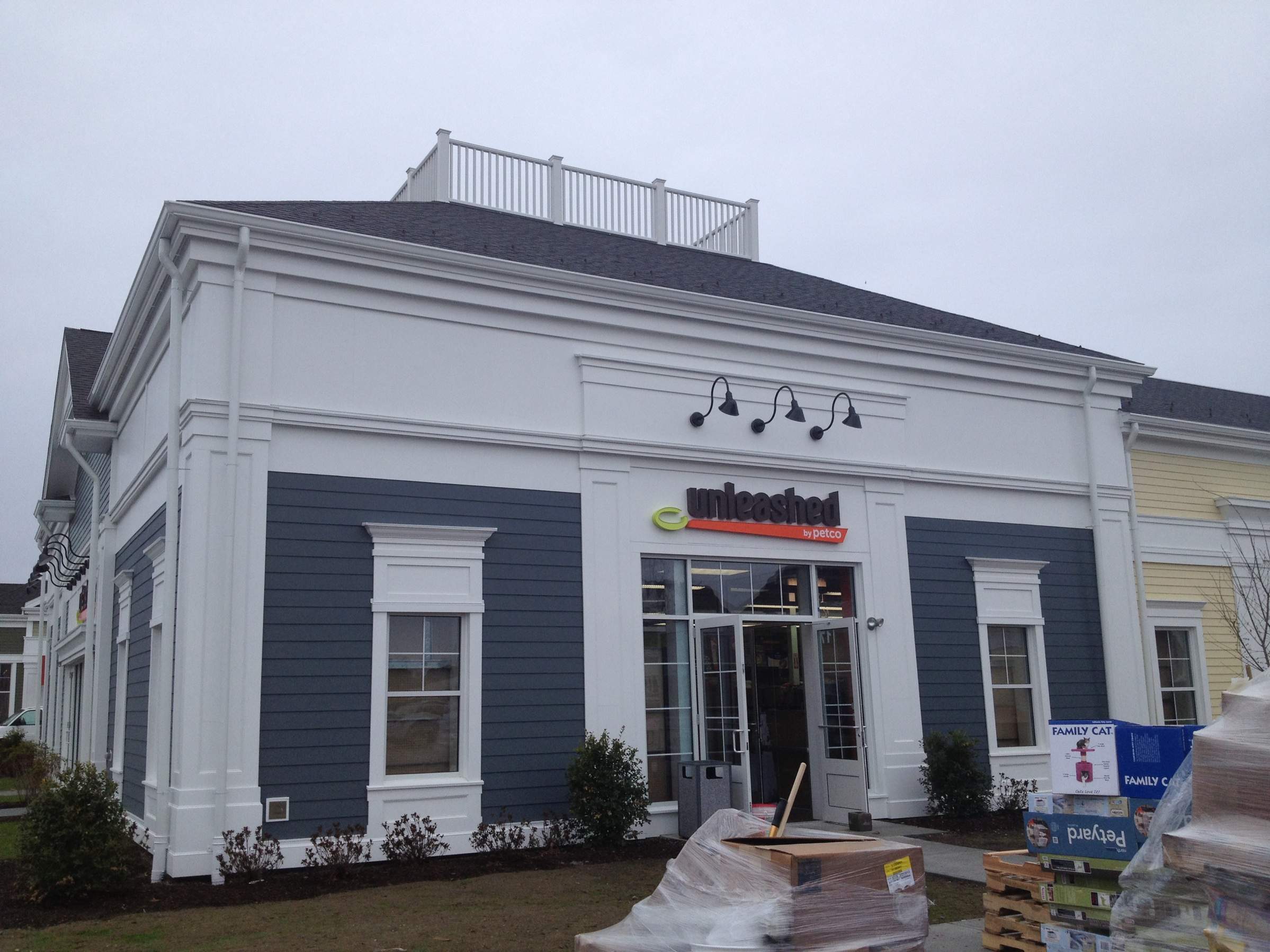 Commercial Gutter System at Wayland Town Center by Gutter Pro Enterprises