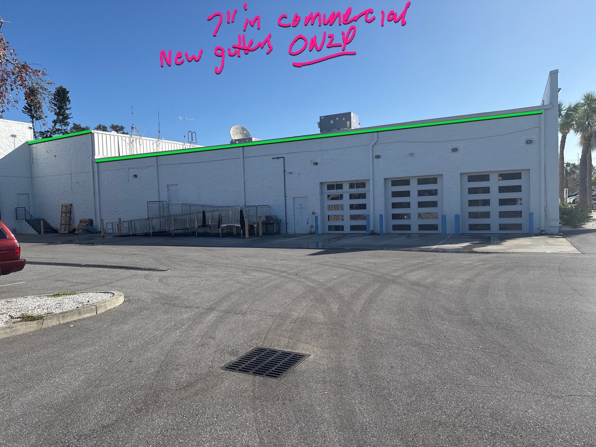 7-Inch Seamless Gutters for Commercial Installation in Sarasota FL by Gutter Professors