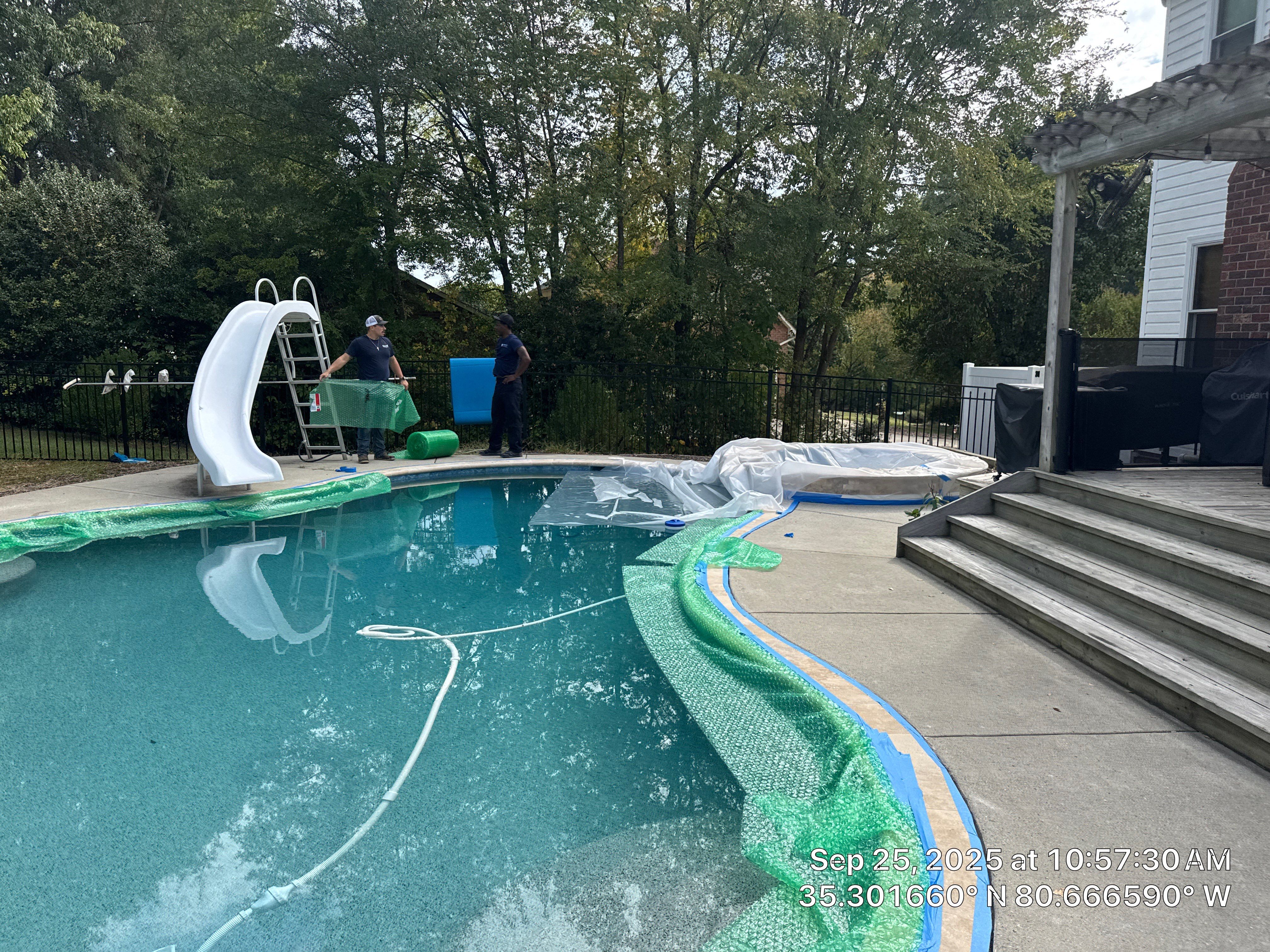 Pool Deck OverLay in Knockdown finish by Endure Concrete Coatings