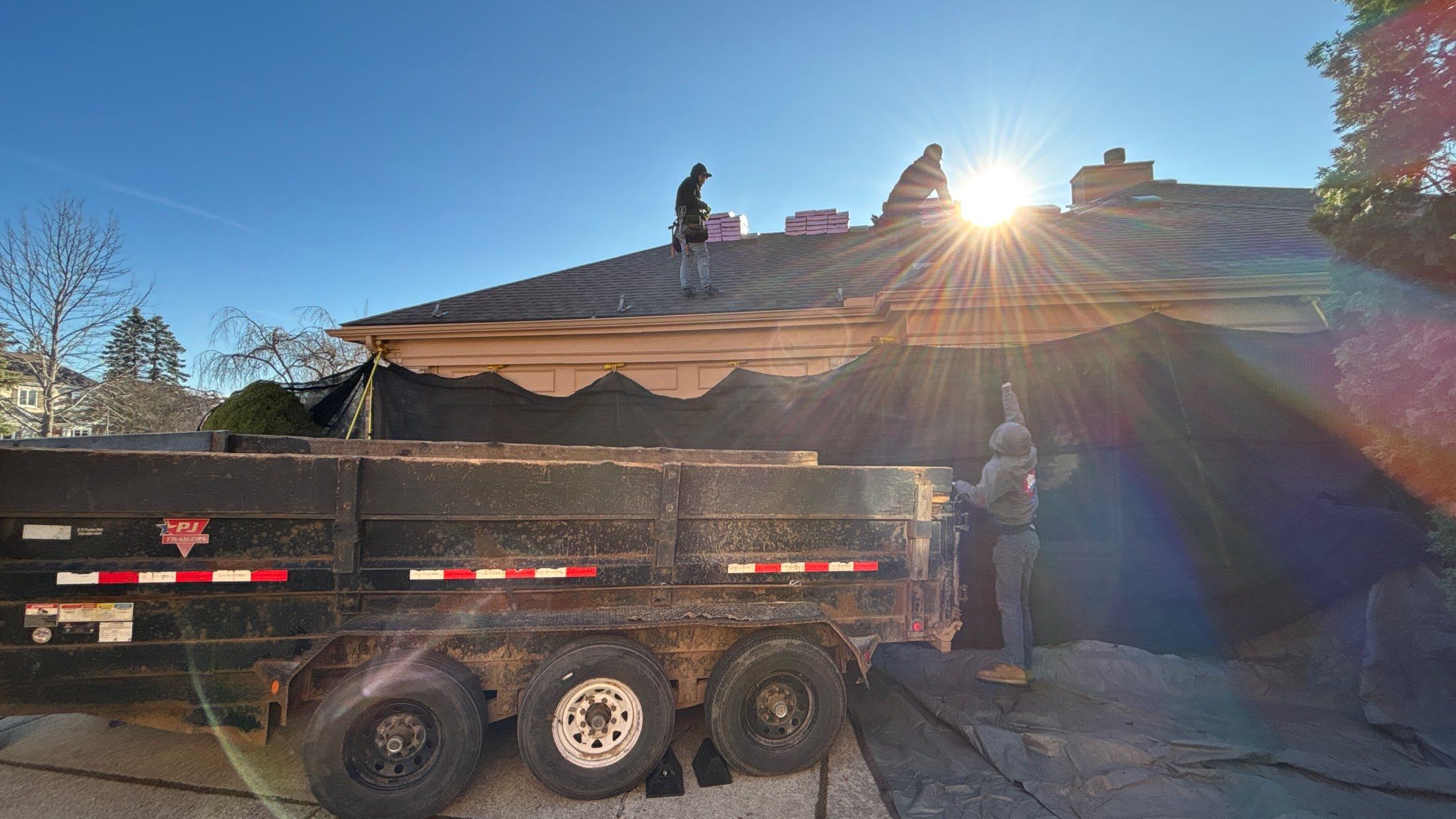 Roof Replacement using Owens Corning Midnight Plum by 180 Contractors