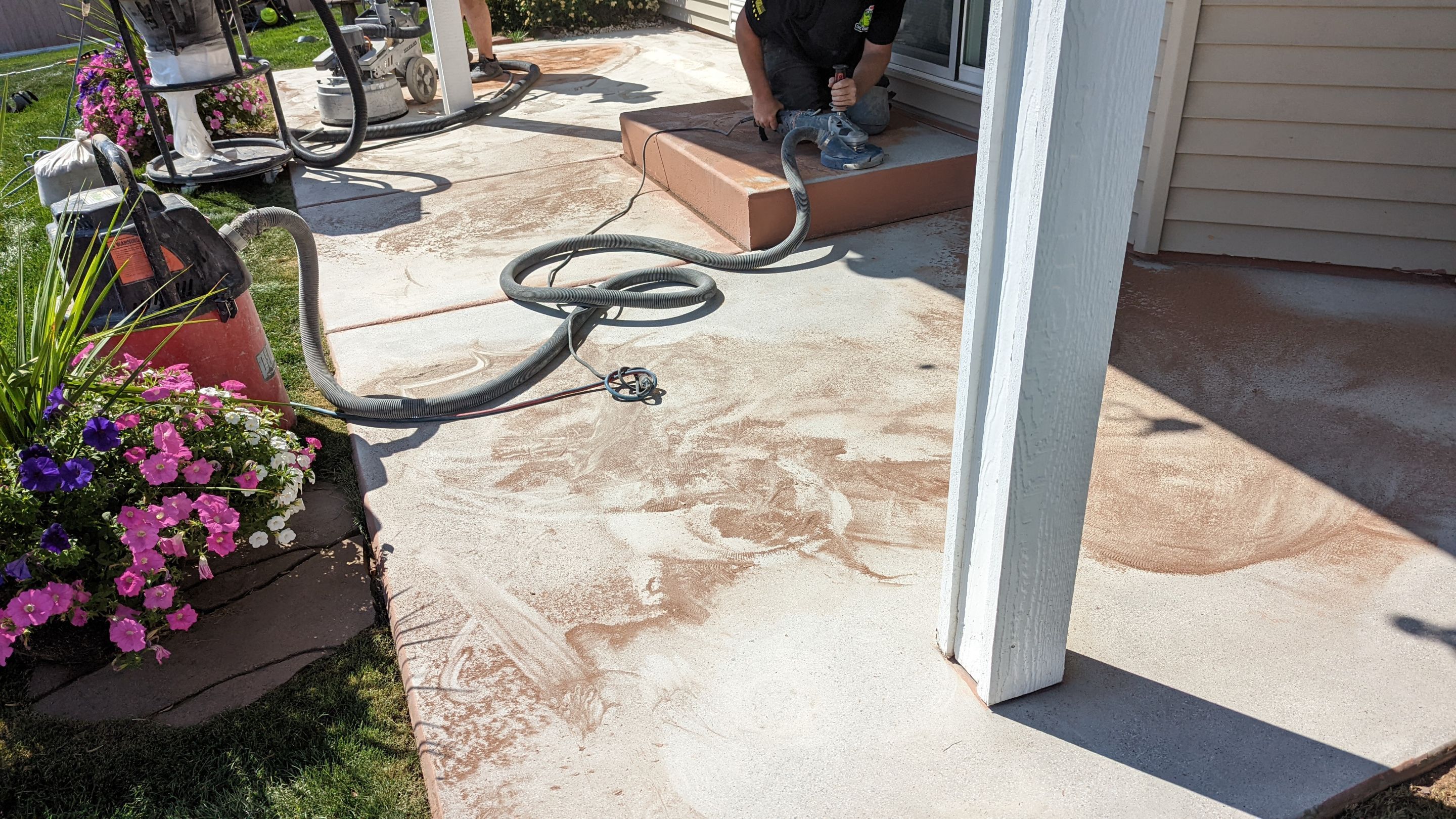 Patio Transformation using Sandstone by Croc Coatings, LLC