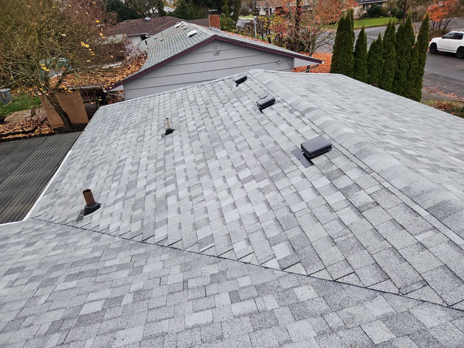 Residential Roof Installation: IKO Dynasty 30 Year Shingle Color: Frostone Grey by Orezona Building & Roofing Company, Inc.