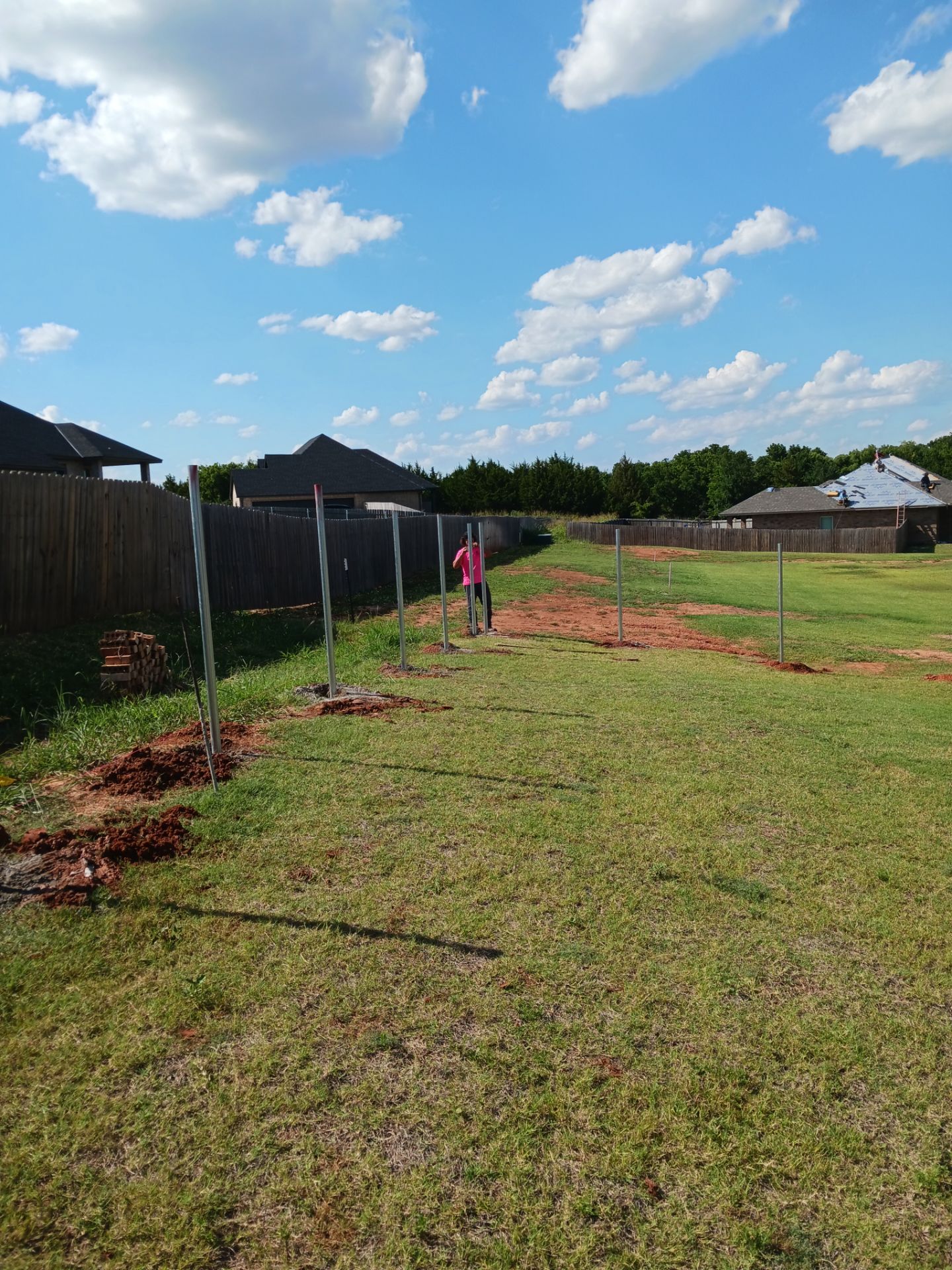 Cedar Fence using Metal Poles by Clays Services Inc