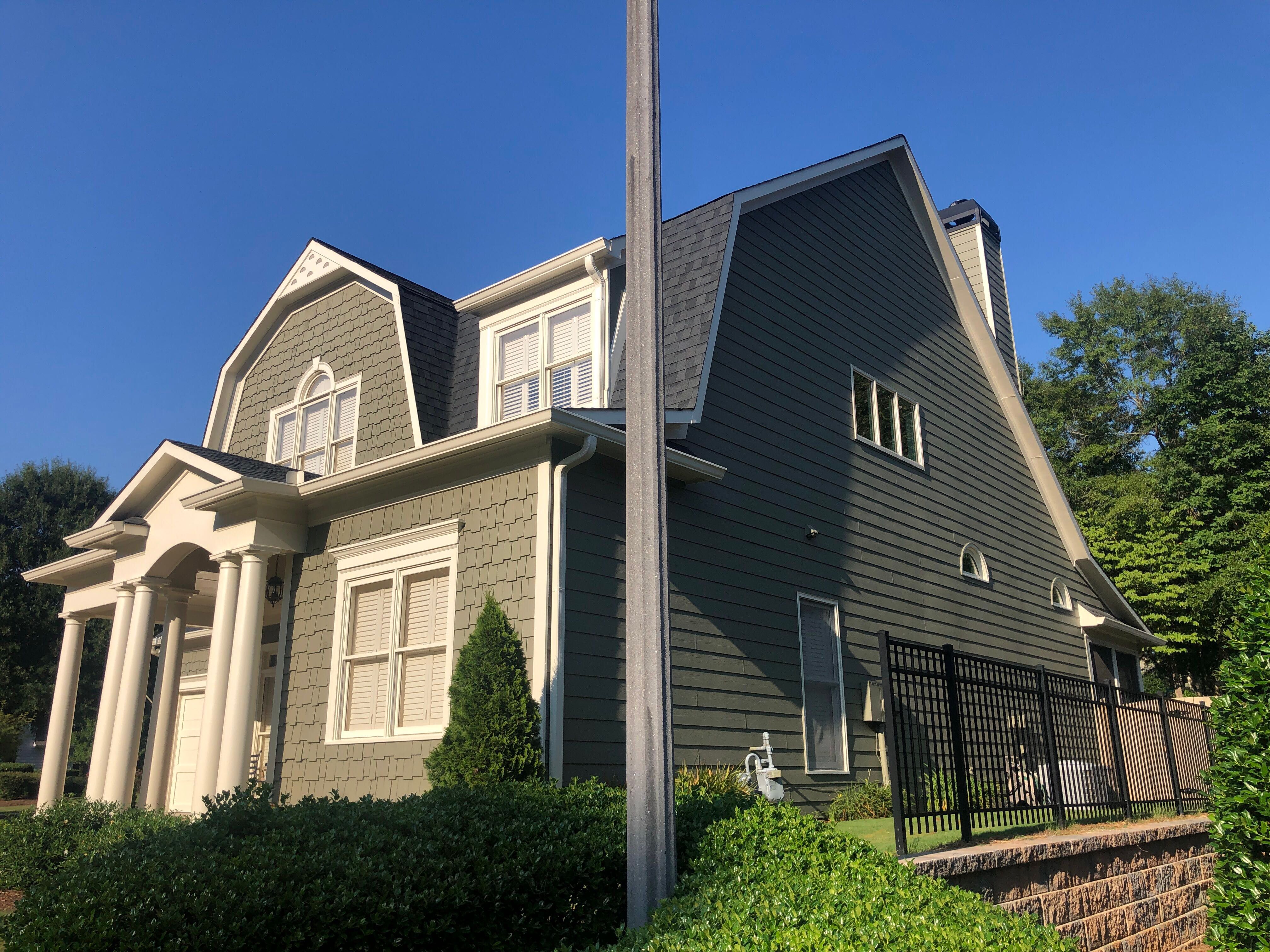 Sage Green Exterior House Painting and Trim Refresh in Acworth by Swift Home Renovations