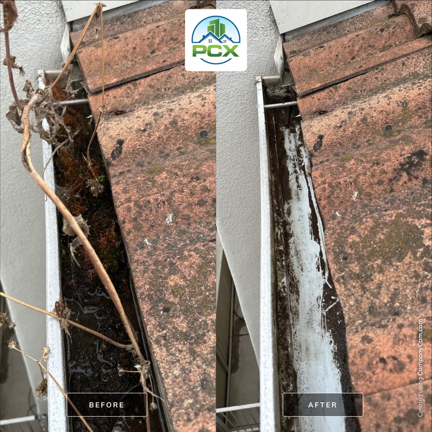 Orange County gutter cleaning using a vacuum by Property Cleaning Experts