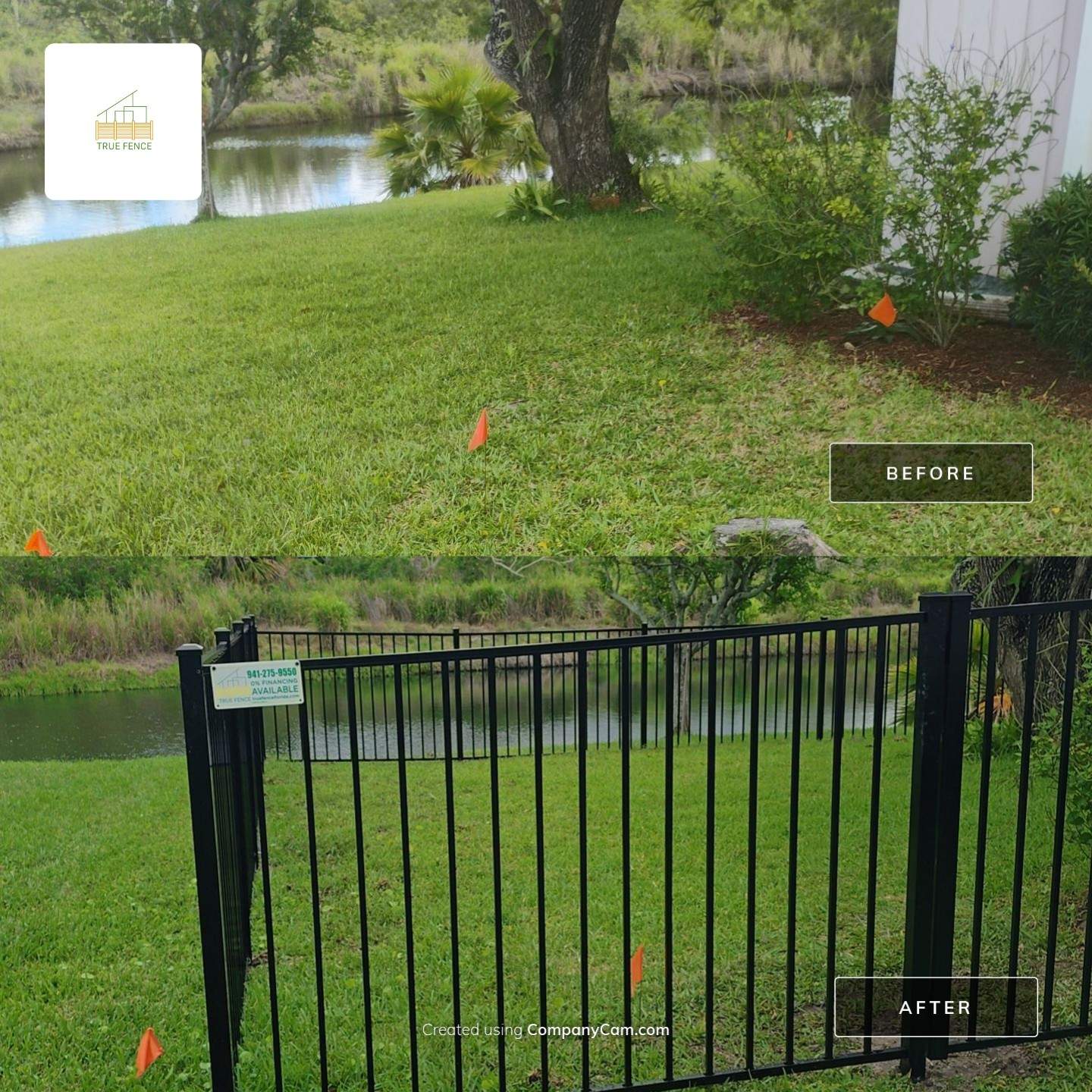 Black Aluminum Picket Fence Installation for Nokomis Waterfront Property by True Fence LLC