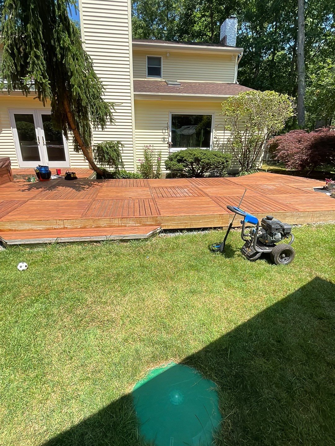 Deck Refinishing Using Powerwasher by A1 NERDY HOMES LLC