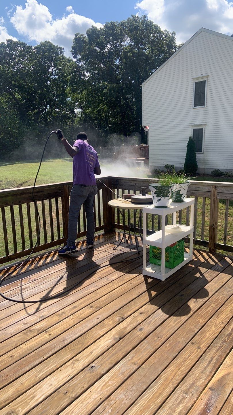 Deck Refinishing using Powerwasher by A1 NERDY HOMES LLC
