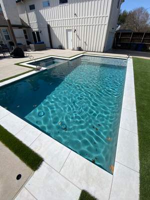 Geometric Pool with Level Spa
