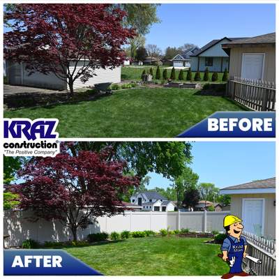 Vinyl Fence Installation in Backyard