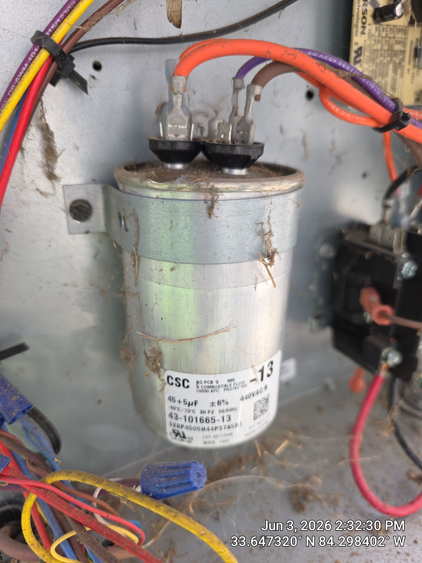Outdoor HVAC Condenser Repair and Capacitor Replacement in Ellenwood by Veasey Mechanical Services 