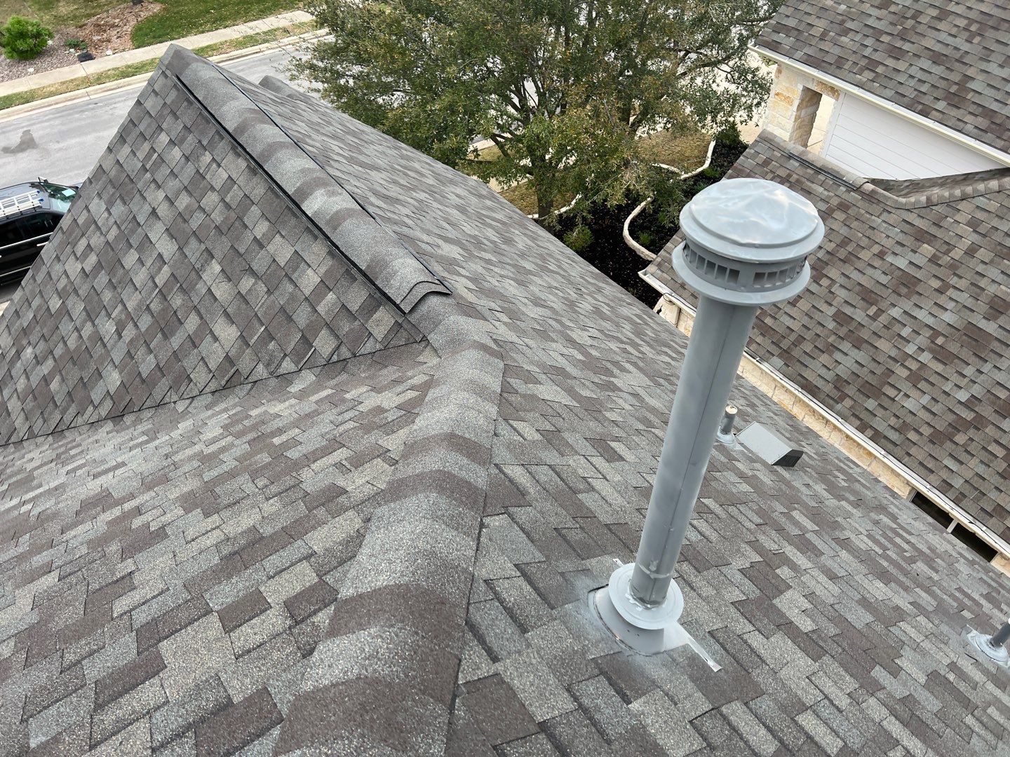 Roof replaced due to age by Oakwood Roofing and Construction, LLC