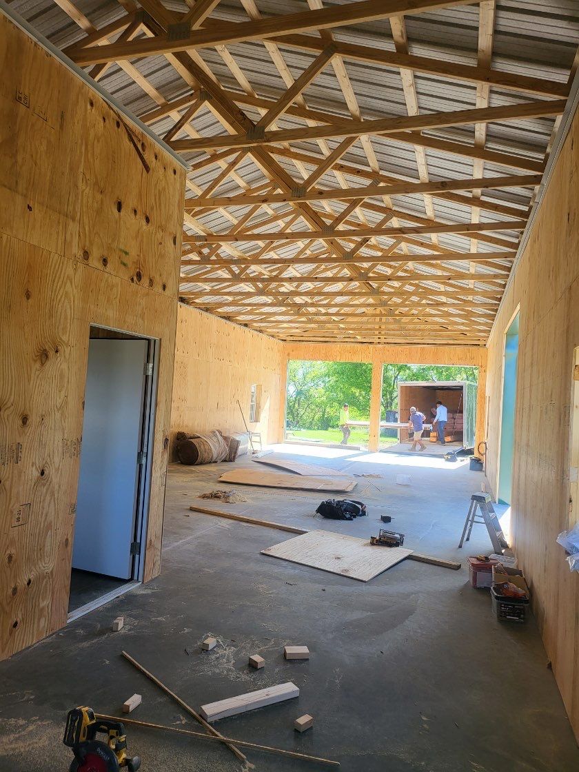 Multi-Bay Custom Pole Barn Construction in Arlington, Indiana by The Barn Builders 